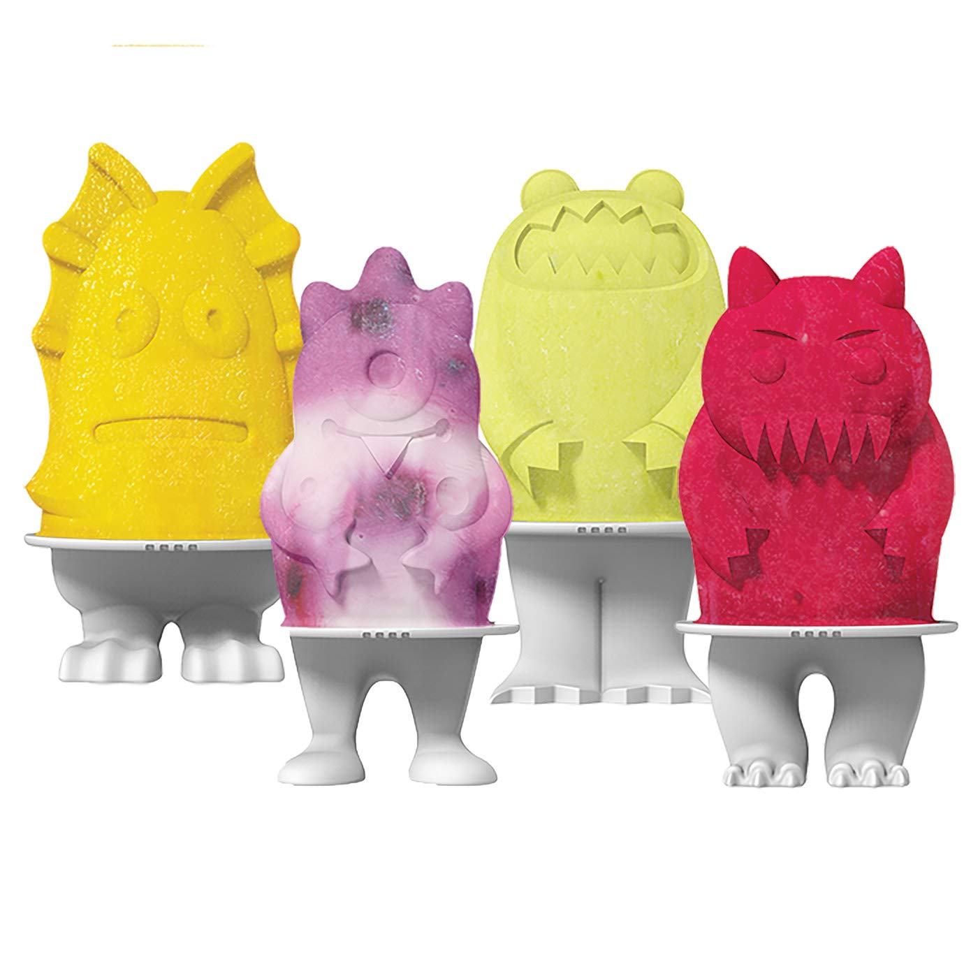 Tovolo Silicone Popsicle Molds With Sticks (Monster) - Ice Pop Molds With 4 Cavities For Homemade Flavored Ice Pops & Frozen Sna