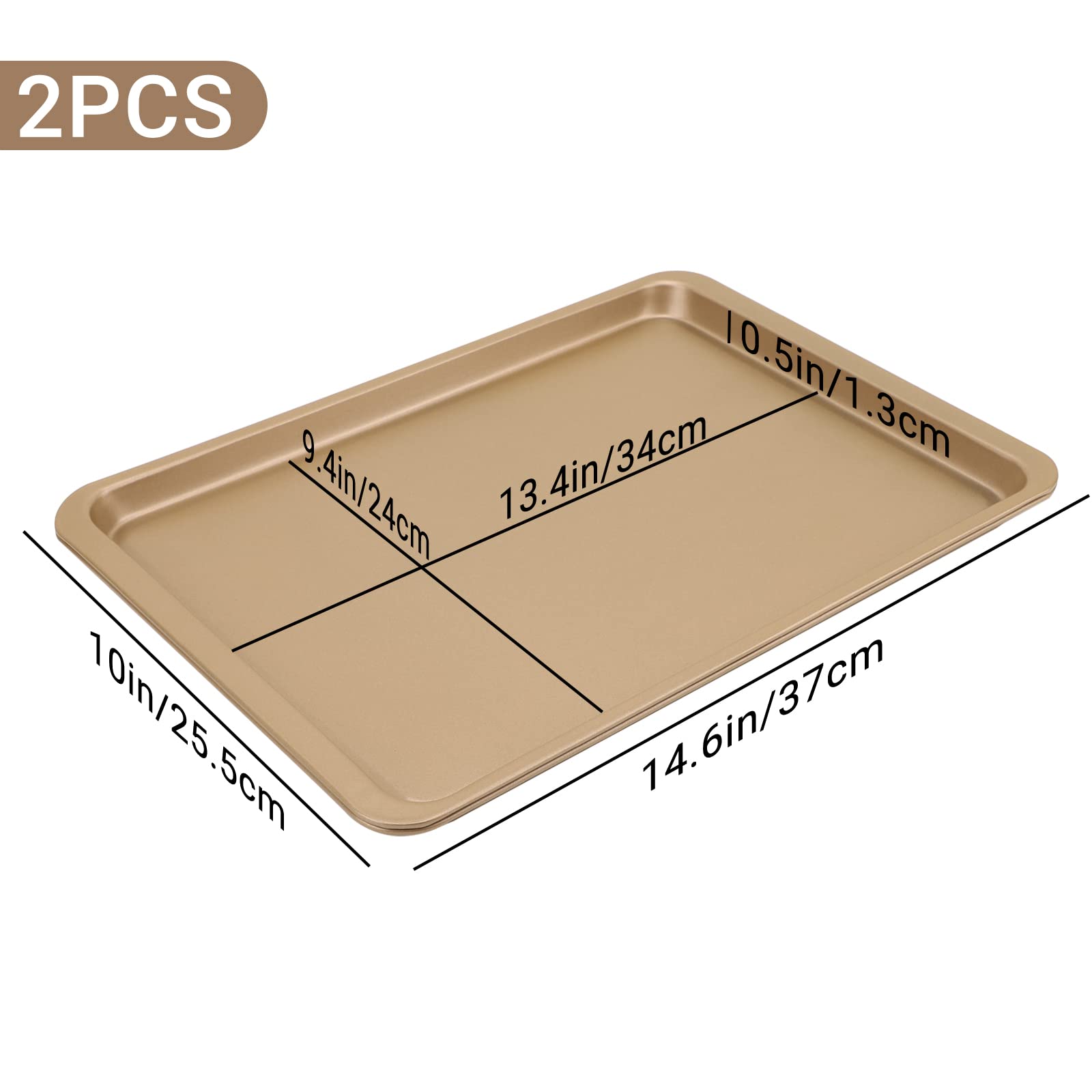 Beasea Cookie Sheet Nonstick Set Of 2, Beasea 10 X 14.6 Inch Carbon Steel Baking Sheets Pan Toaster Oven Baking Pans Baking Tray