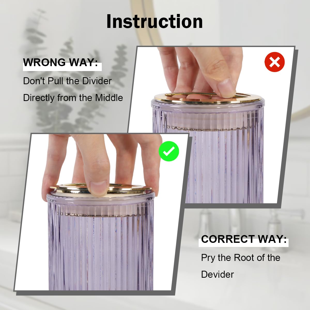 Tonxus Toothbrush Holders for Bathrooms, Purple Glass Toothbrush Holder and Bathroom Tumbler Cup, 12oz Gold Bathroom Storage Cup