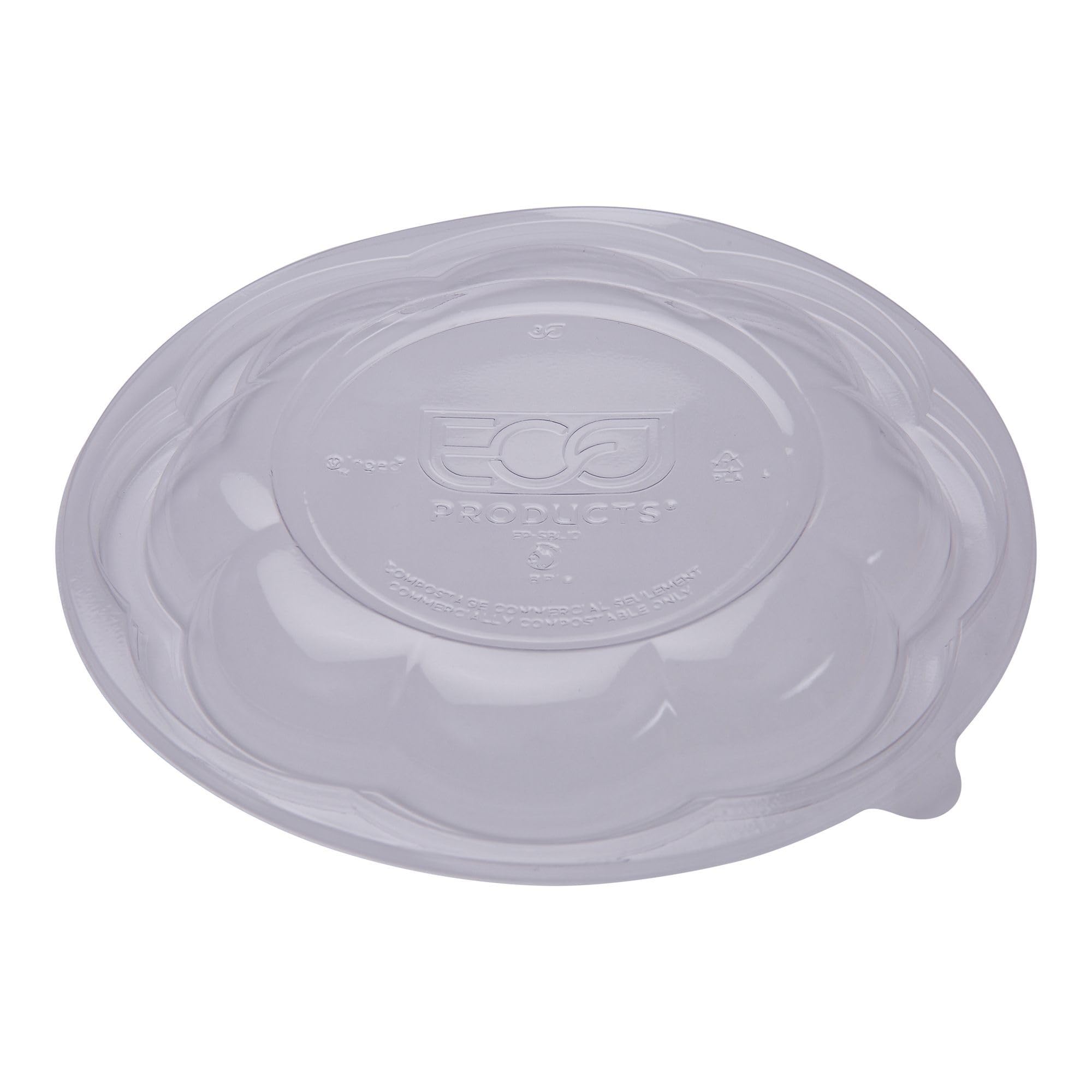 Eco-Products Compostable 24-48Oz Salad Bowl Lids, Case Of 300, Fits 24-48Oz Round To Go Containers, Renewable Pla Material Made