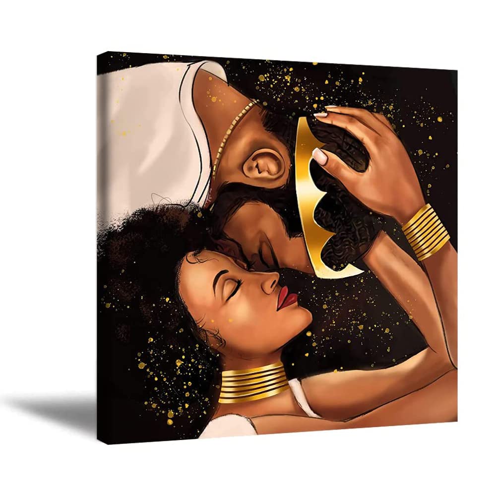 Onesheep Shop King And Queen Wall Decor African American Wall Art Black Queen And King Poster (Color1, 16L X 16W, Unframed)