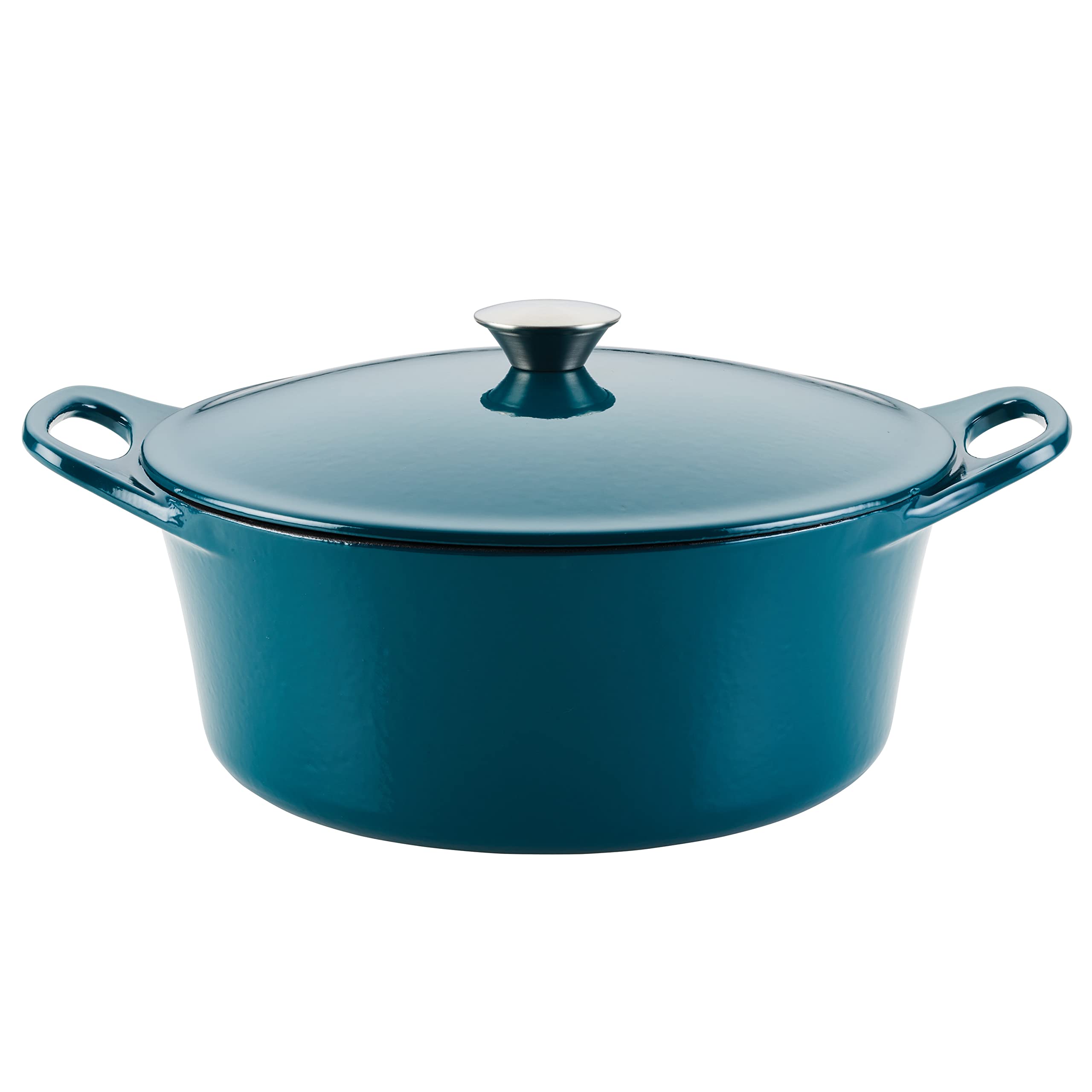 Rachael Ray Enameled Cast Iron Dutch Oven/Casserole Pot with Lid, 5 Quart, Teal