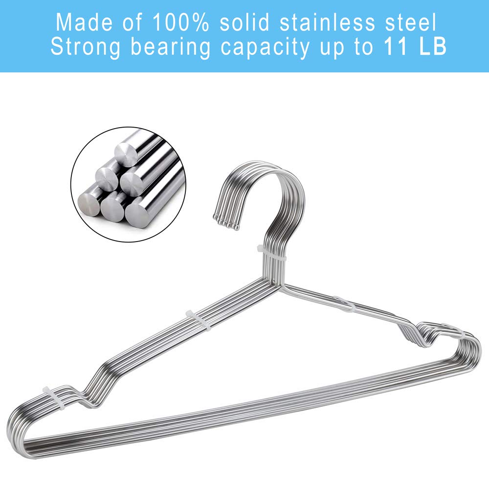 Coat Hangers 40 Pack Clothes Hangers  Seropy Metal Hangers Heavy Duty Wire Hangers with Non Slip Notch  Ultra Thin Stainless Steel Hangers Space Saving Clothing Hanger 16.5 Inch