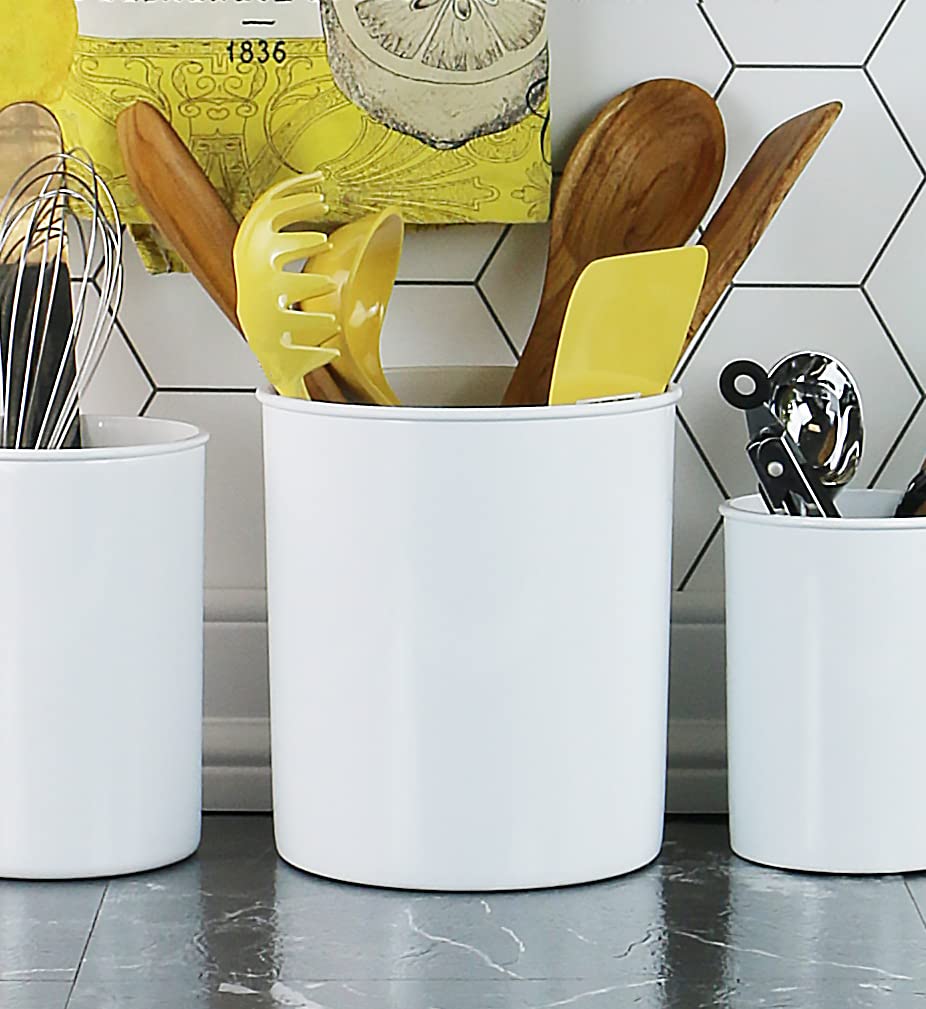 Reston Lloyd Multipurpose Crock Organize All Kinds Of Utensils & Kitchen Tools, Extra Large Holder, White