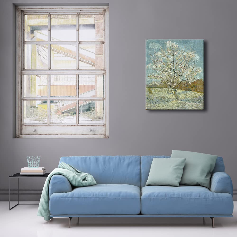 Wieco Art The Pink Peach Tree By Van Gogh Famous Oil Paintings Reproduction Large Modern Stretched And Framed Landscapes Artwork