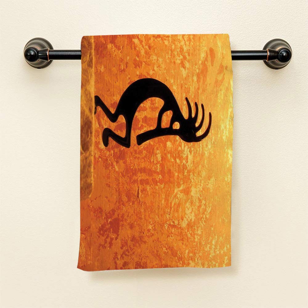 Hgod Designs Kokopelli Hand Towels,Kokopelli Southwestern Style American Eastern Ancient 100% Cotton Soft Bath Hand Towels For B
