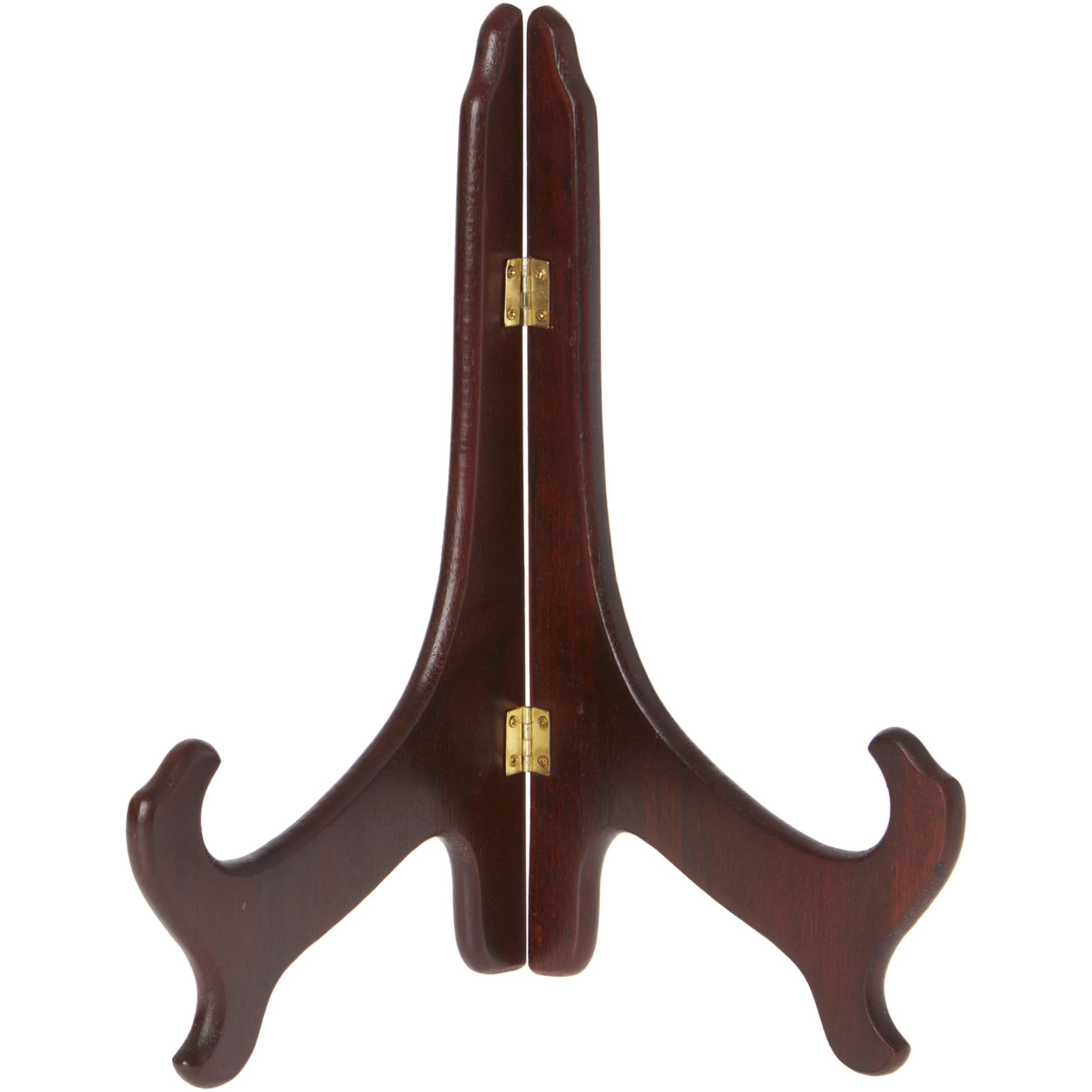 Bards Hinged Dark Wood Plate Stand, 11 H x 8.5 W x 6 D (For 10 - 14 Plates)