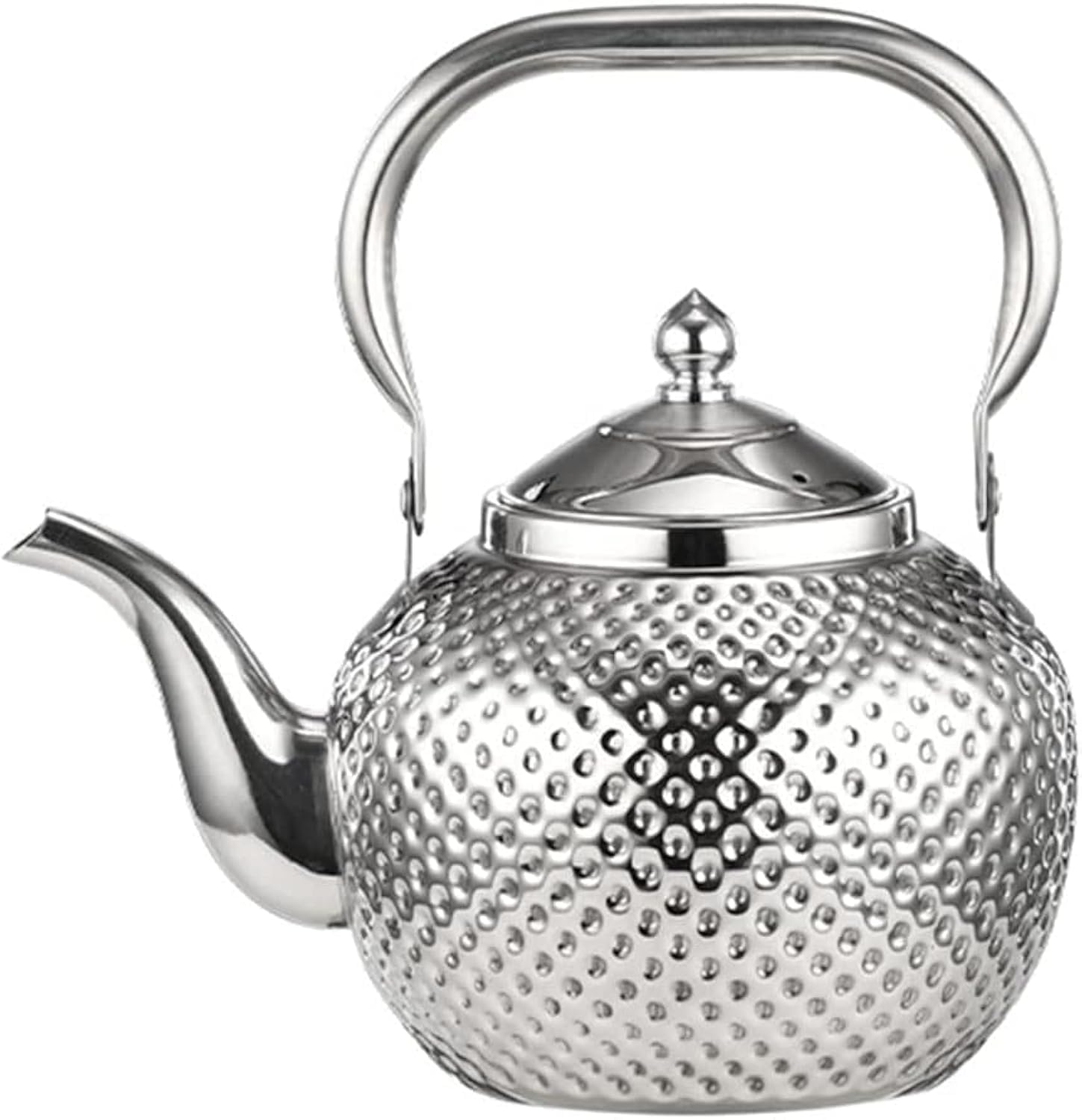 Sanqiahome 2000Ml Teapot With Infuser Stainless Steel Water Boilers Lifting Handle Tea Maker Water Kettle For Induction/Gas Silv