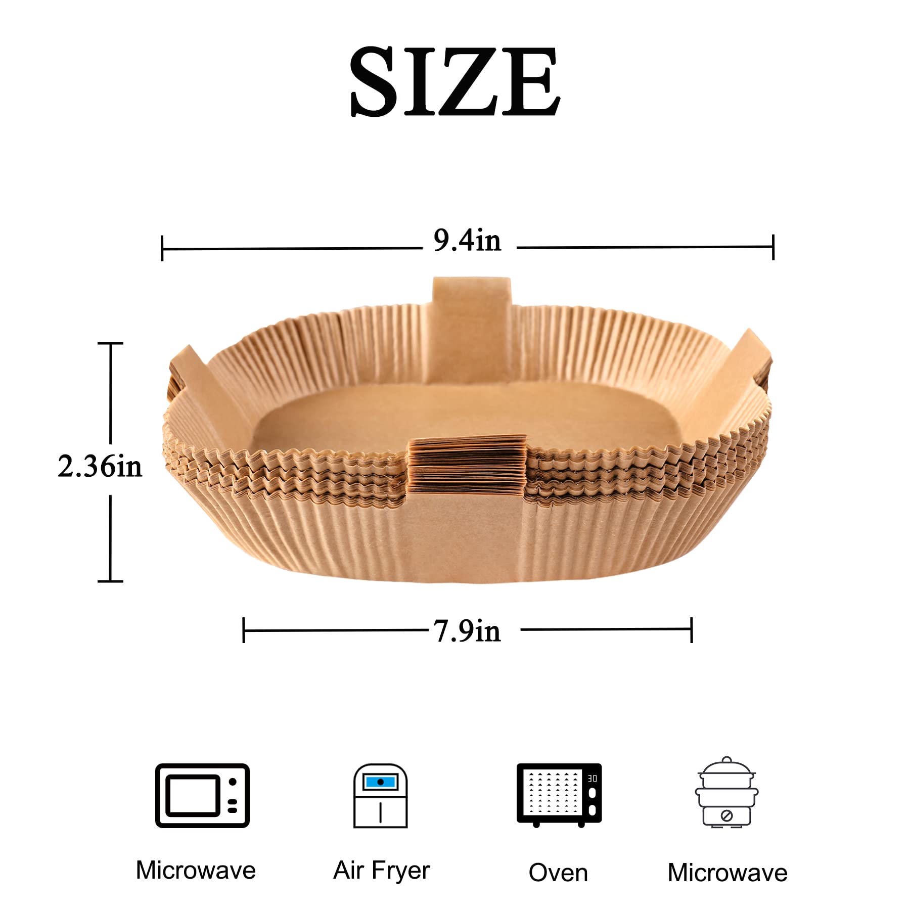Air Fryer Disposable Paper Liner  Square Parchment Insert Non-Stick  Baking Food Grade Sheet for Aifryer Basket  Oven  Pan  Oil-proof  Water-proof  Papel Para Freidora De Aire(50PCS 7.9 Inch Natural)