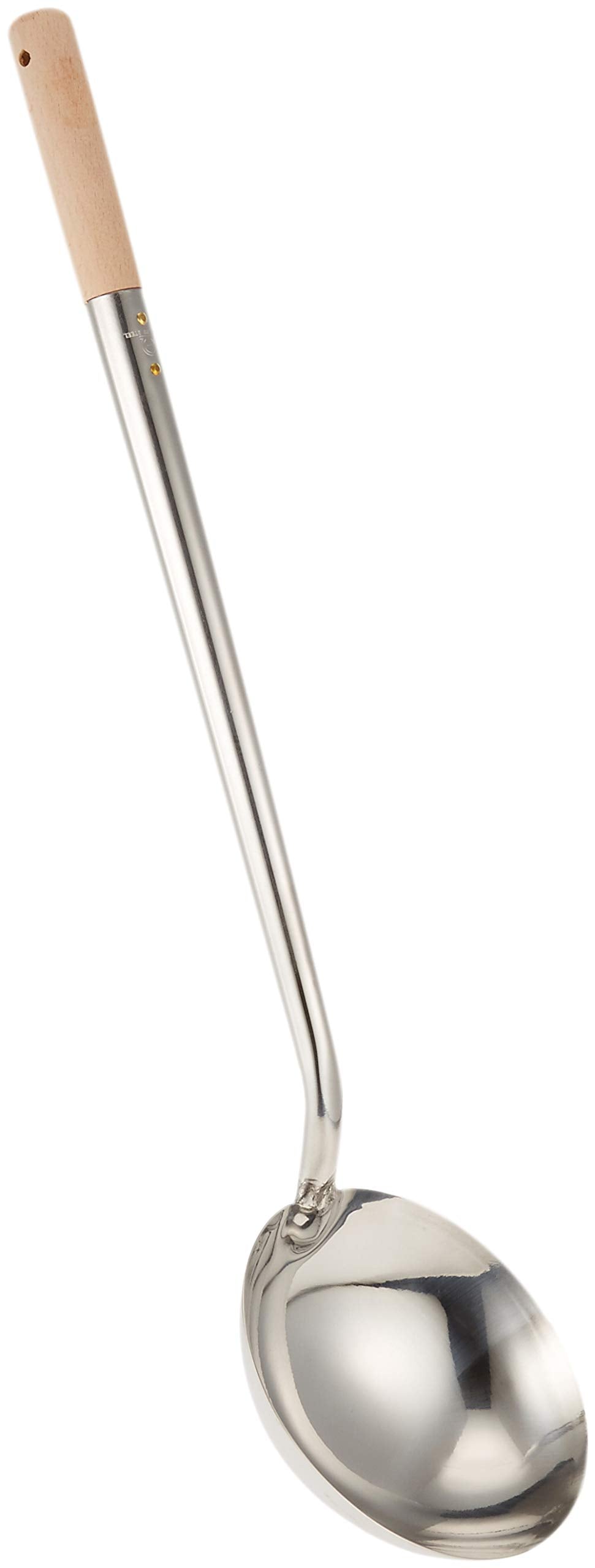 Endoshoji ATY11001 Professional Chinese Ladle, Large, 180 Stainless Steel, Handle Beech, Made in Japan