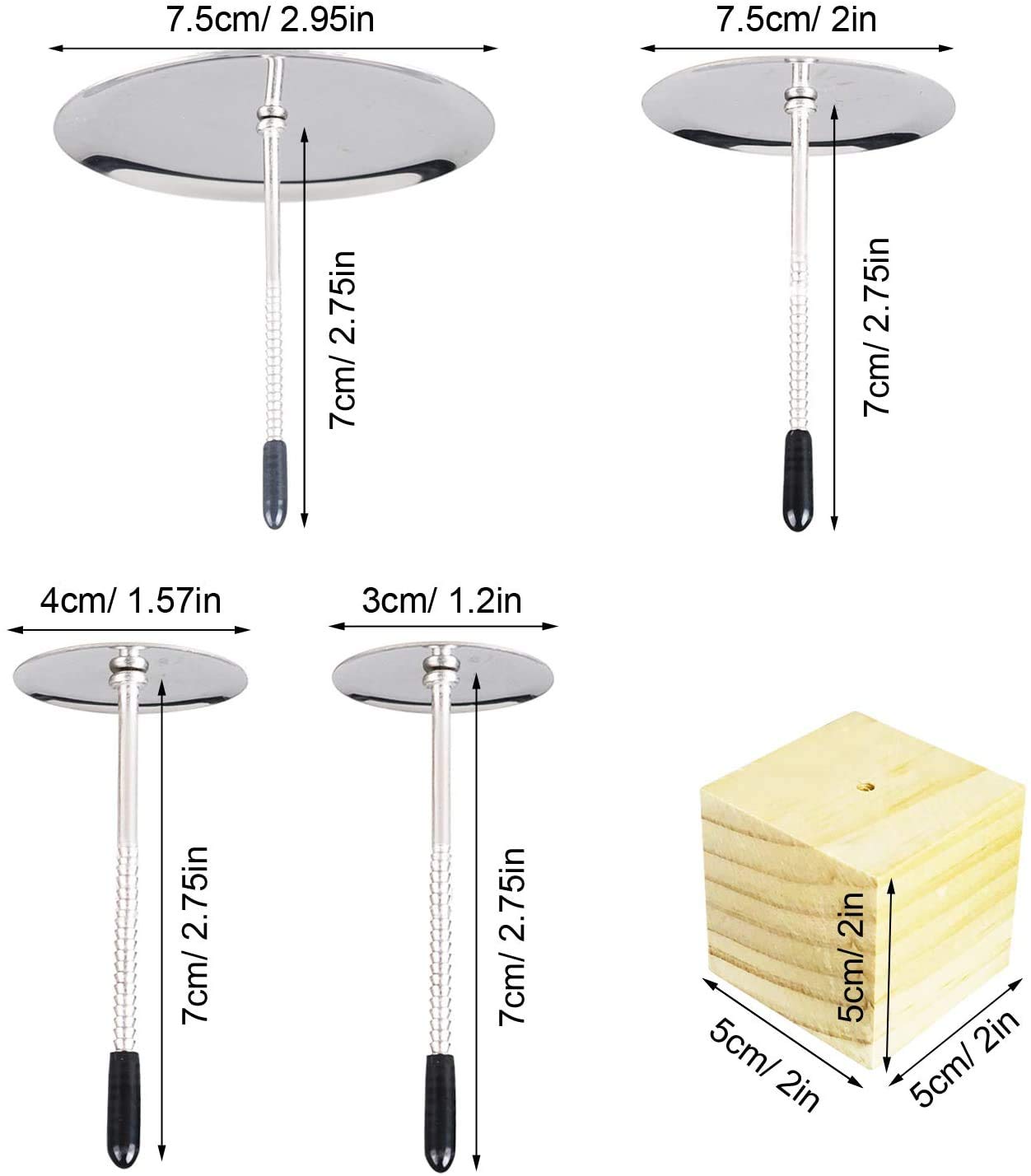 Cake Flower Nail Lifters Set - Stainless-Steel Baking Tools,6 Pcs,Icing Flowers Decoration