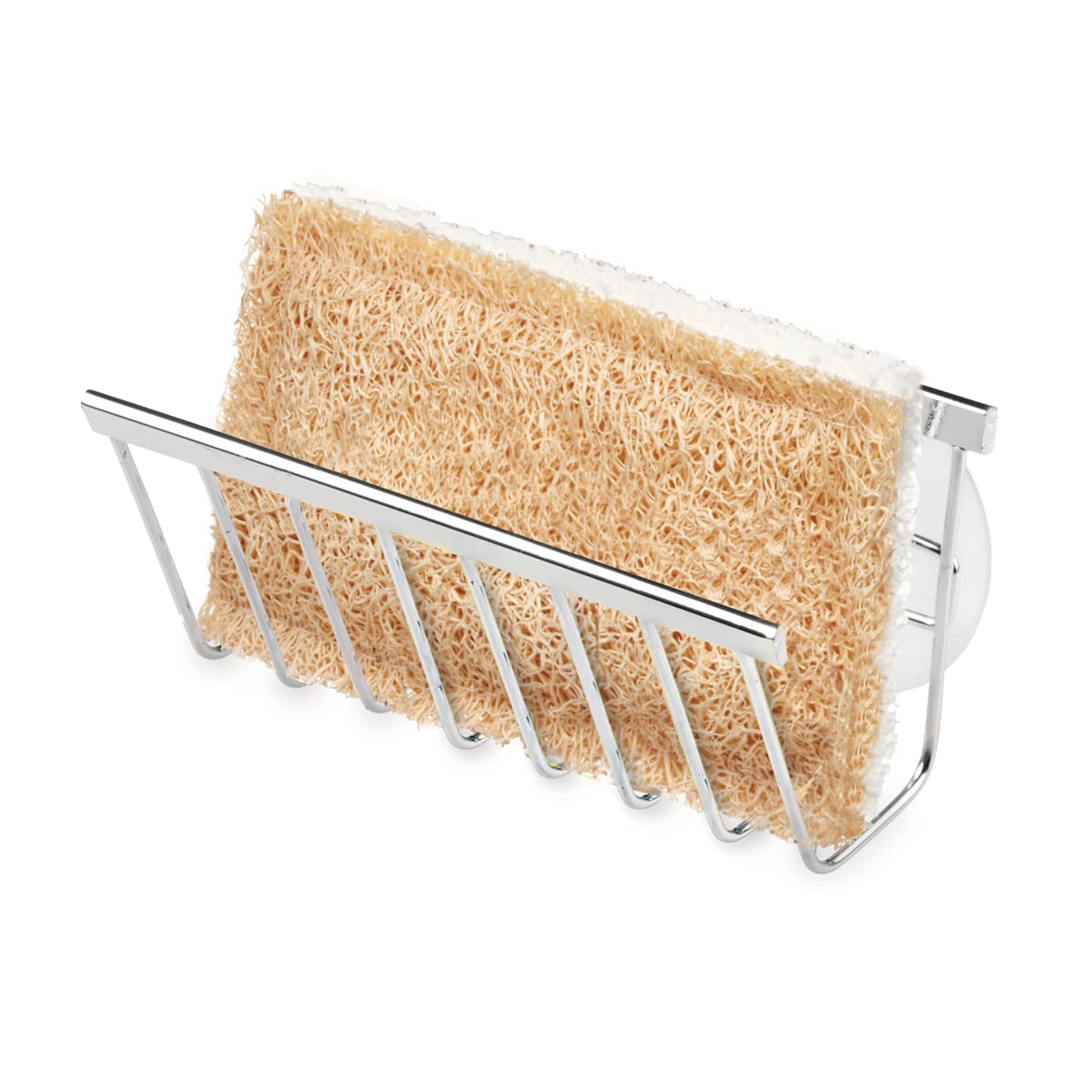 Gia Suction Soap/Sponge Holder, Polished Stainless Steel