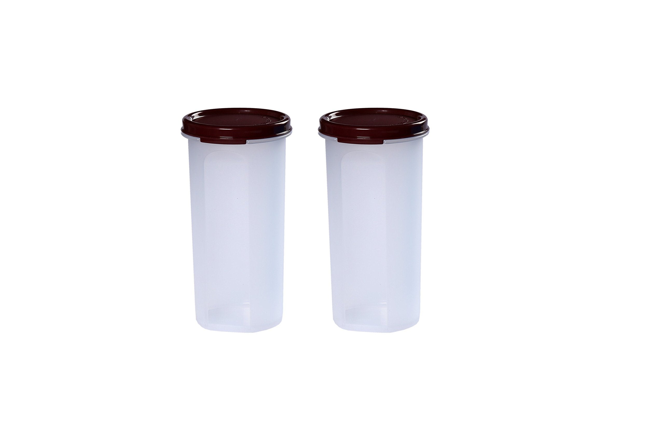 Signoraware Modular Round Plastic Container Set, 650Ml, Set Of 2, Maroon