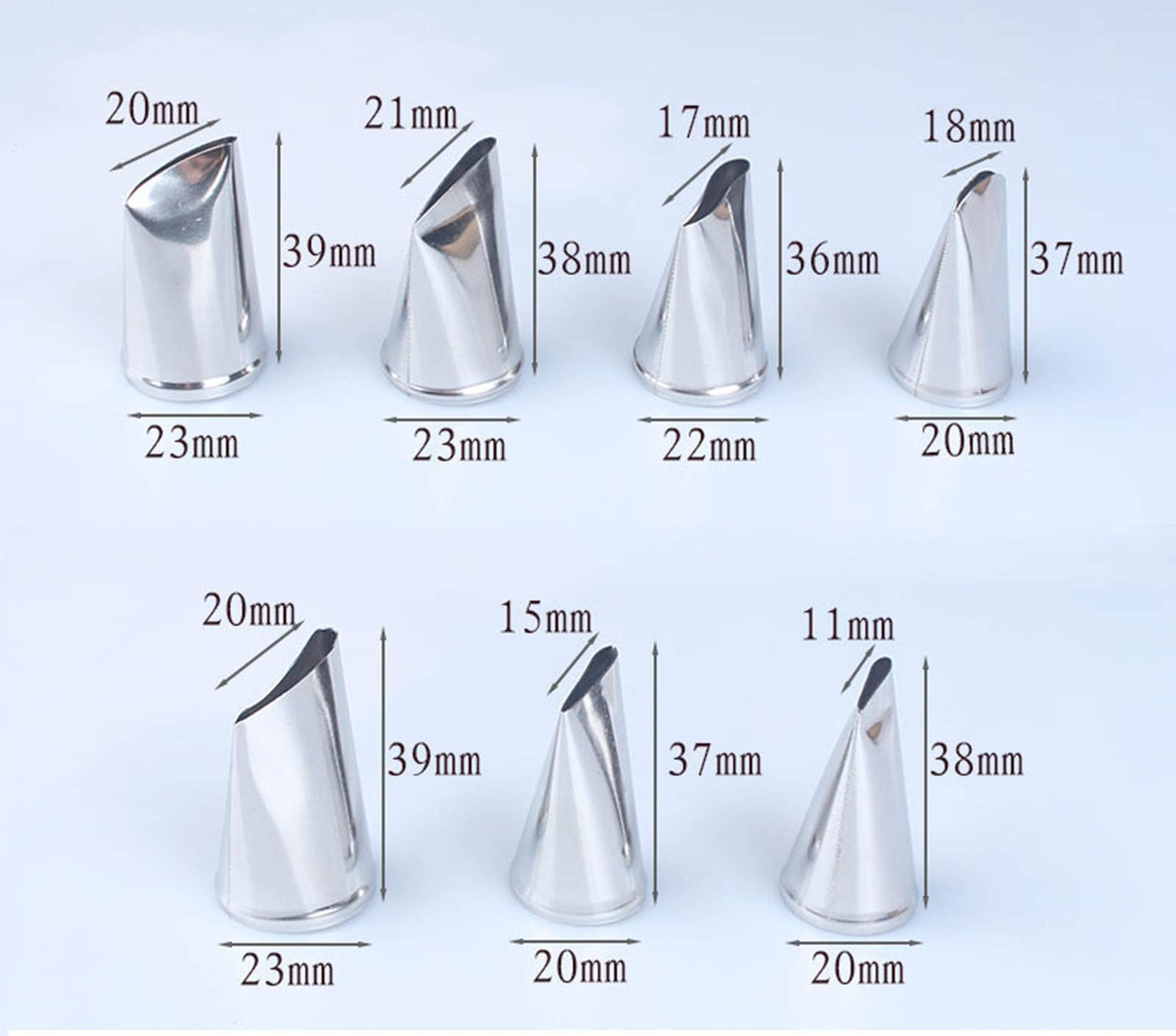 Cake Decorating Tool Kit, 7Pcs Stainless Steel Icing Piping Nozzle Tips, 4Pcs Cake Flower Nail And 1 Flower Lifters For Cake Fon