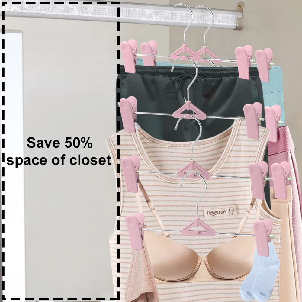 Northern Brothers Anti-Slip Space Saving Pants Hangers - 50 Pack, Pink, Rubber