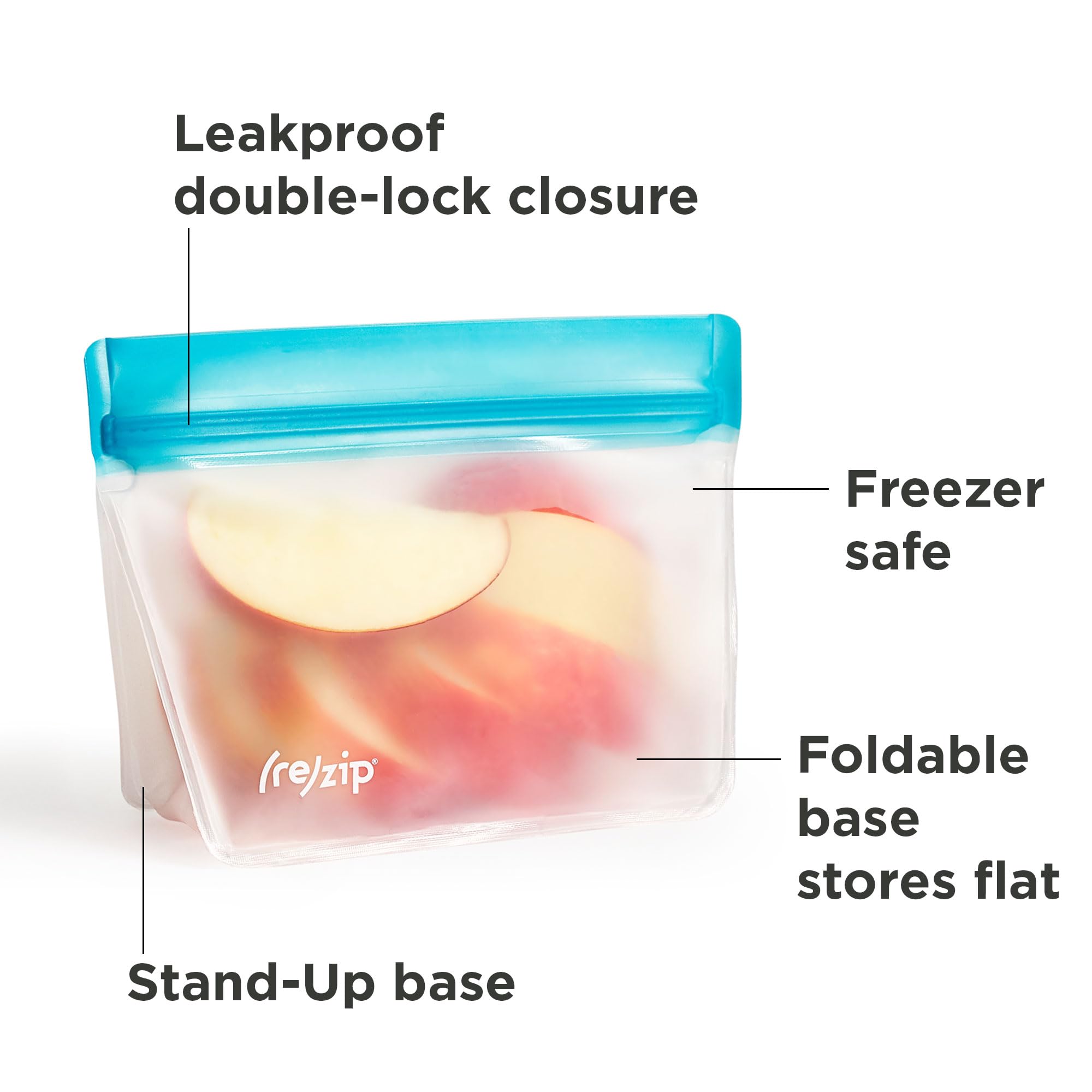 Rezip 8-Piece Deluxe Bundle Reusable Storage Bags | Bpa-Free, Food Grade, Leakproof, Freezer And Dishwasher Safe (Green, Aqua)
