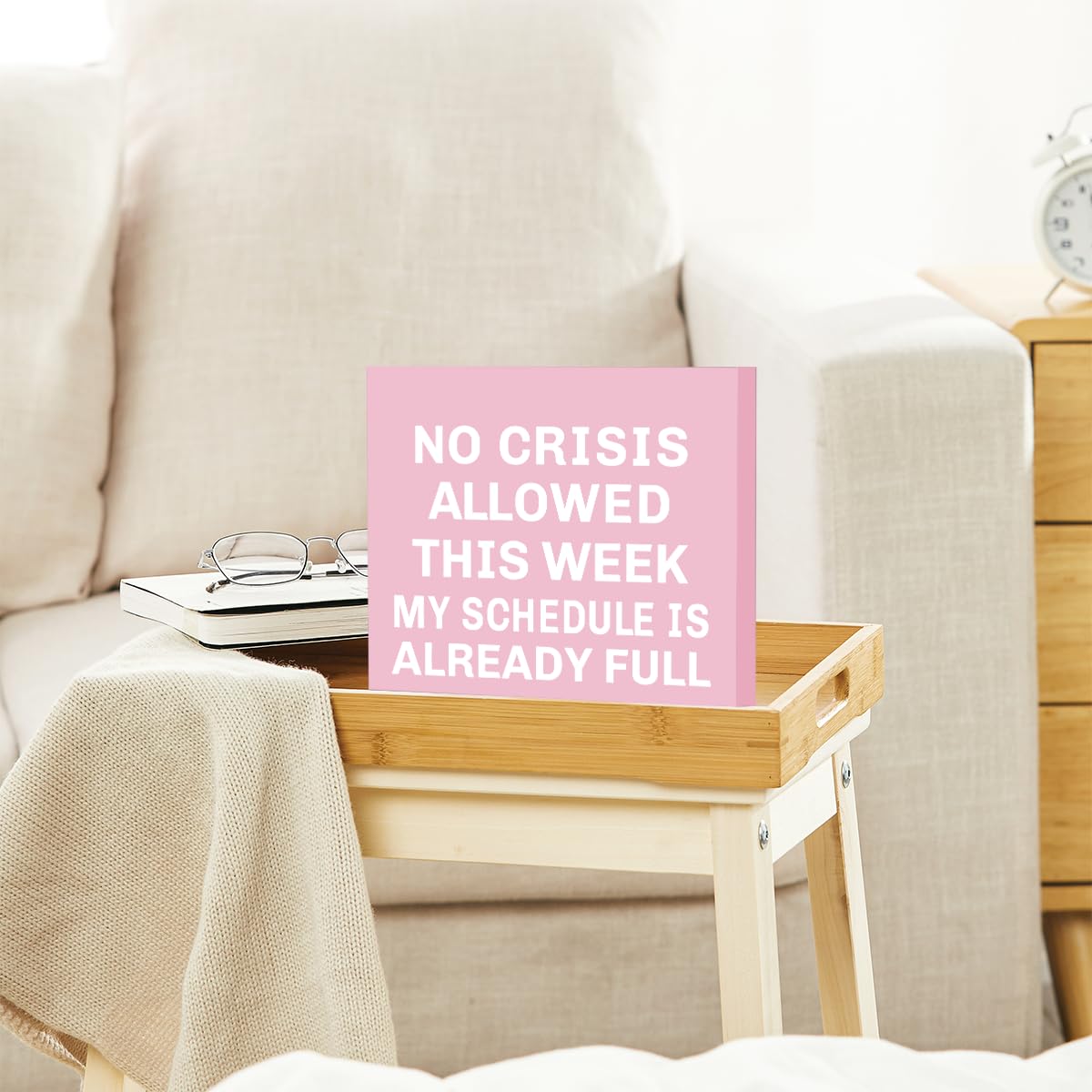 Pink Boss Gifts for Women Men Boss Lady Manager Coworker Funny Home Office Desk Decor No Crisis Allowed This Week Sign 5 X 5 Inc
