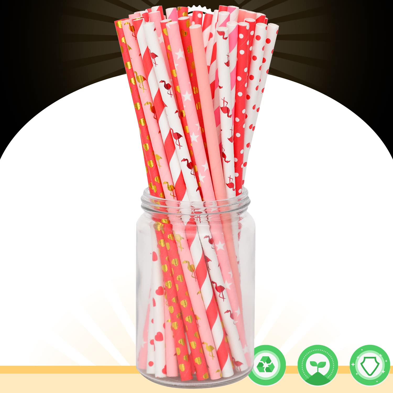 Valentine Paper Straws For Drinking Disposable Straws 150Pcs Disposable Straws Bulk?10 Pattern?Qiqee