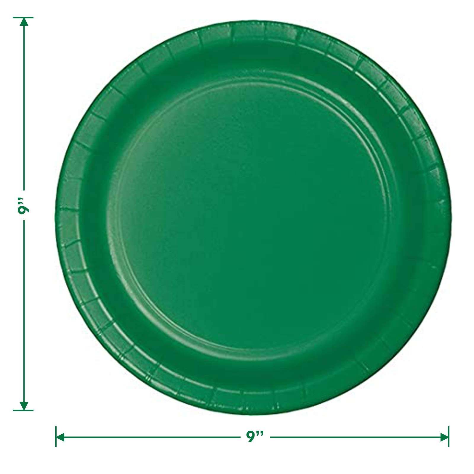 Emerald Green Paper Dinner Plates and Lunch Napkins - Solid Green Party Supplies for St. Patrick's  Mardi Gras  and Spring Parties (Serves 16)