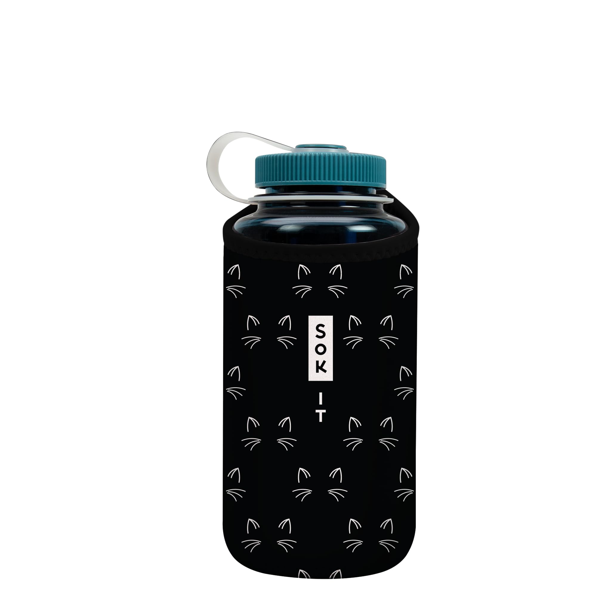 Sok It BotlSok Water Bottle Sleeve Insulated Neoprene Cover (Mystical Meows, Fits 32oz Nalgene)