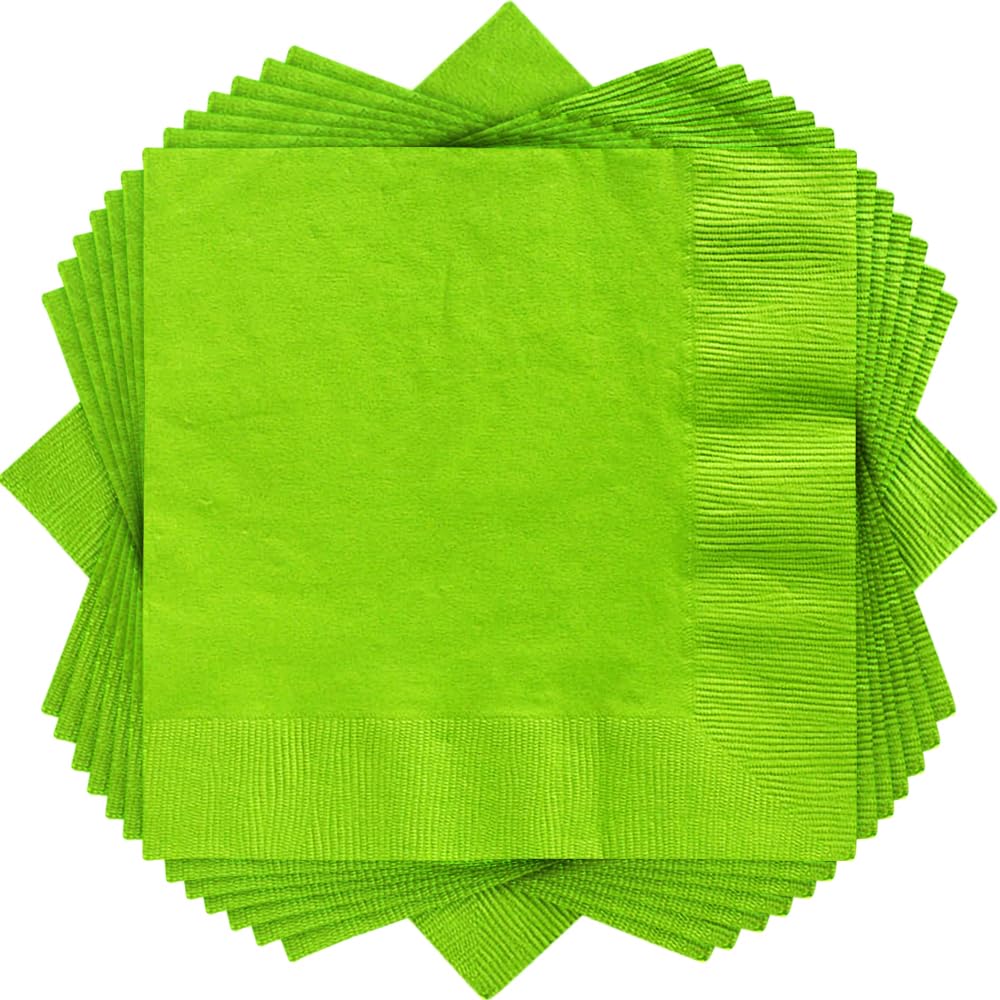 Kiwi Green 2-Ply Lunch Paper Napkins - 6.5 X 6.5 (Pack Of 40) - Luxurious & Absorbent, Perfect For Parties & Events