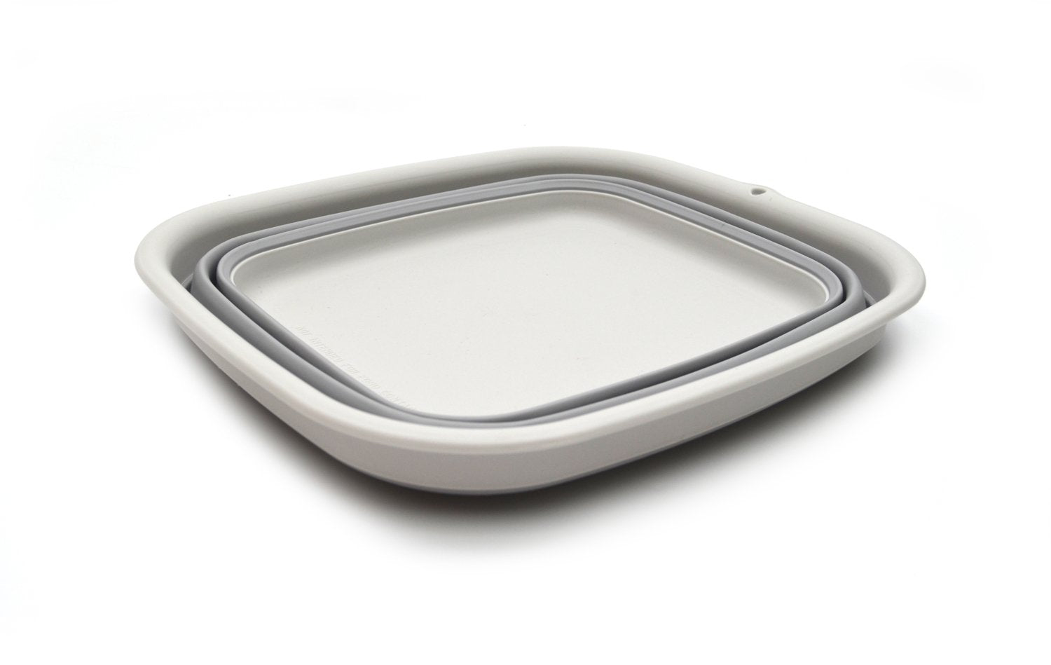 Sammart 9.45L (2.5 Gallon) Collapsible Tub - Foldable Dish Tub - Portable Washing Basin - Space Saving Plastic Washtub (Grey, M)