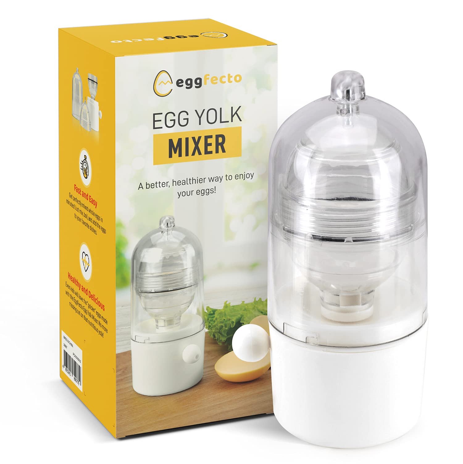 Eggfecto Egg Yolk Mixer - Egg Spinner Scrambler For Small And Large Eggs | Portable Golden Egg Maker For Hard Boiled Eggs | Easy