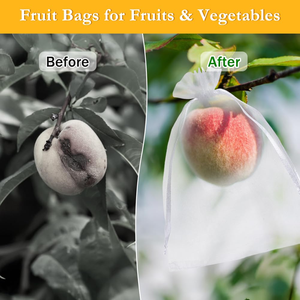YQL Organza Bags 5x7 100PCS White Gift Favor Bags Mesh Fruit Protection Bags Jewelry Pouches Sachet Bags Wedding Party Valentine Gift