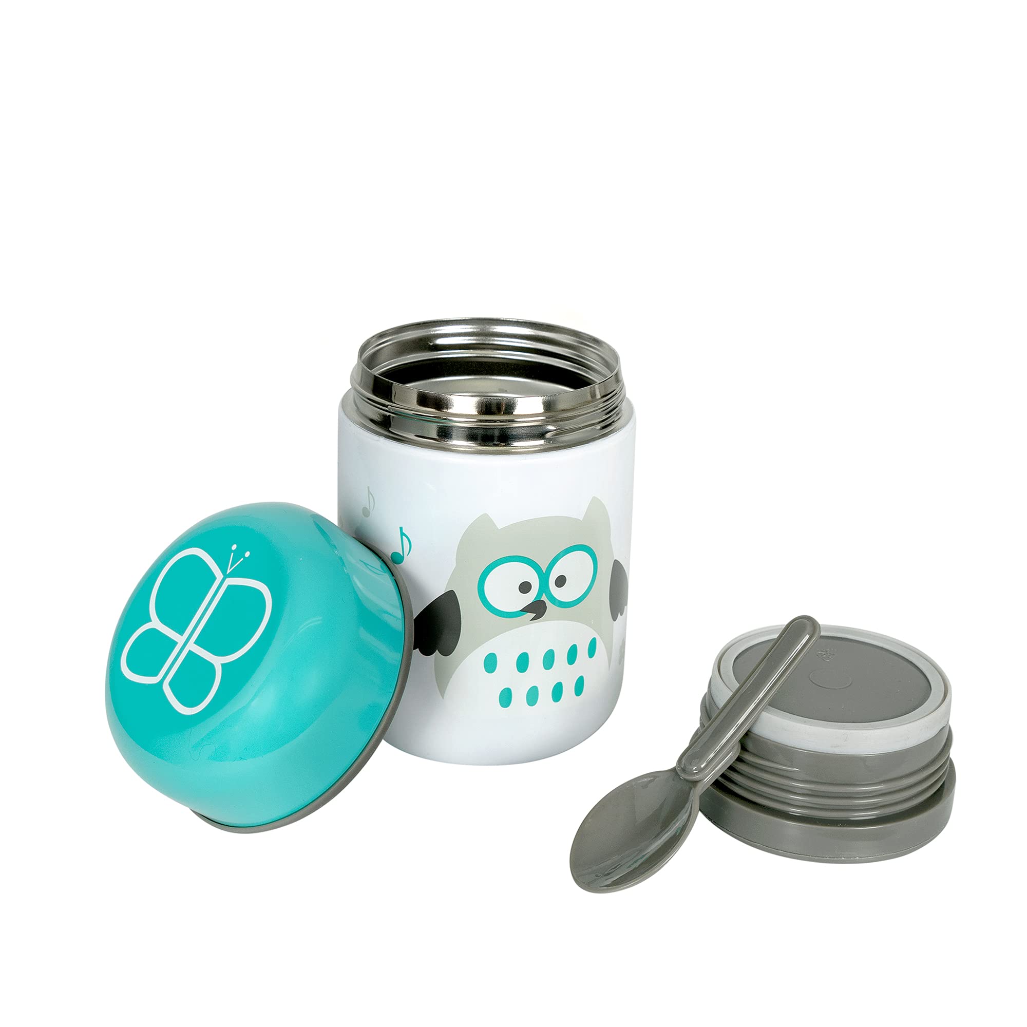 Bblv - Fod - Insulated Container With Spoon And Bowl - Aqua 1 Unit (Pack Of 1)