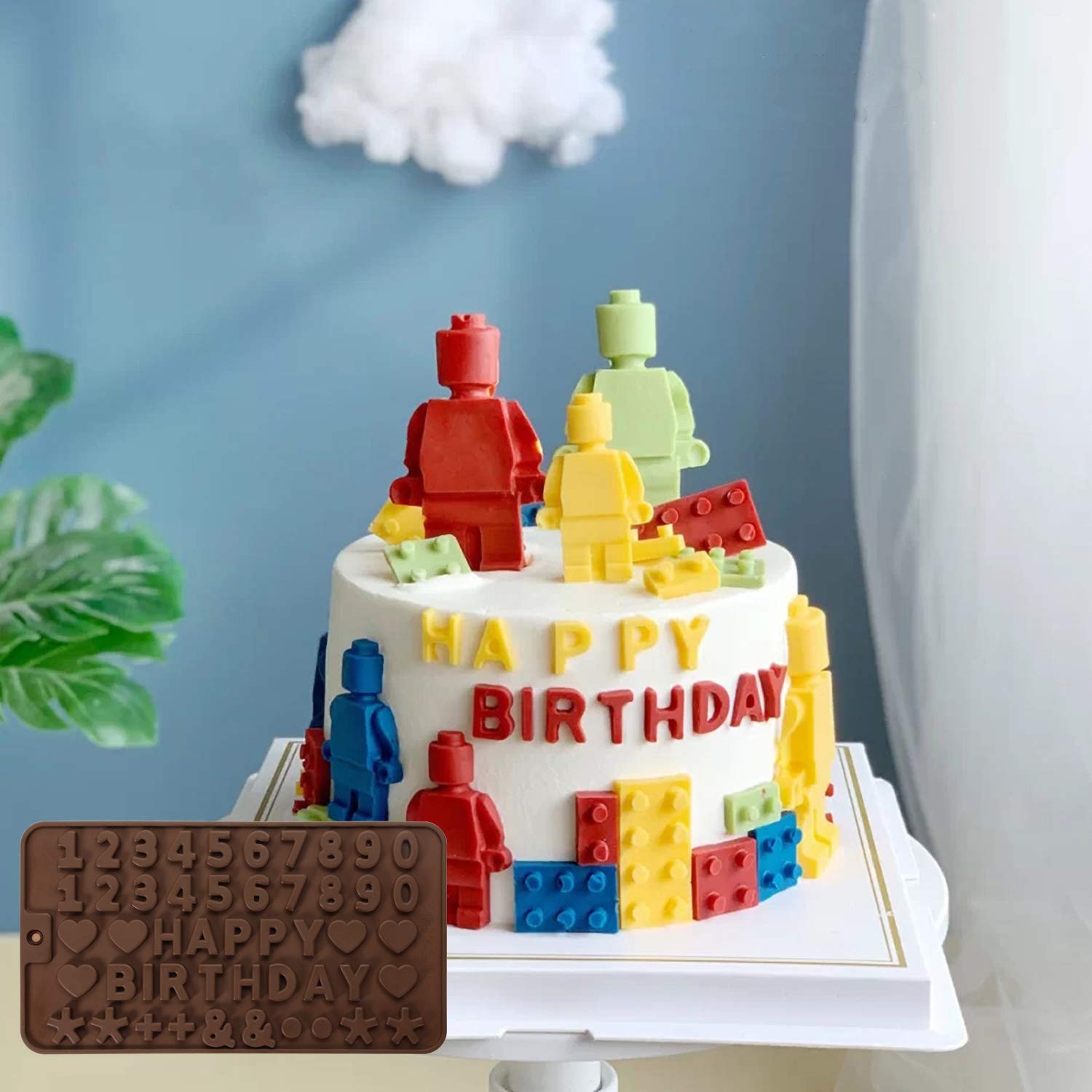 Onlykxy 2 Pieces Brown Chocolate Silicone Molds, Letter Number Molds, Baking Birthday Molds Silicone