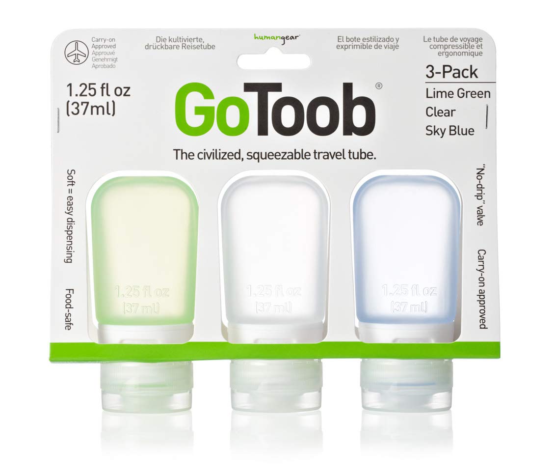 Humangear Gotoob Refillable Silicone, Clear/Green/Blue, Large (3Oz),Hg0187