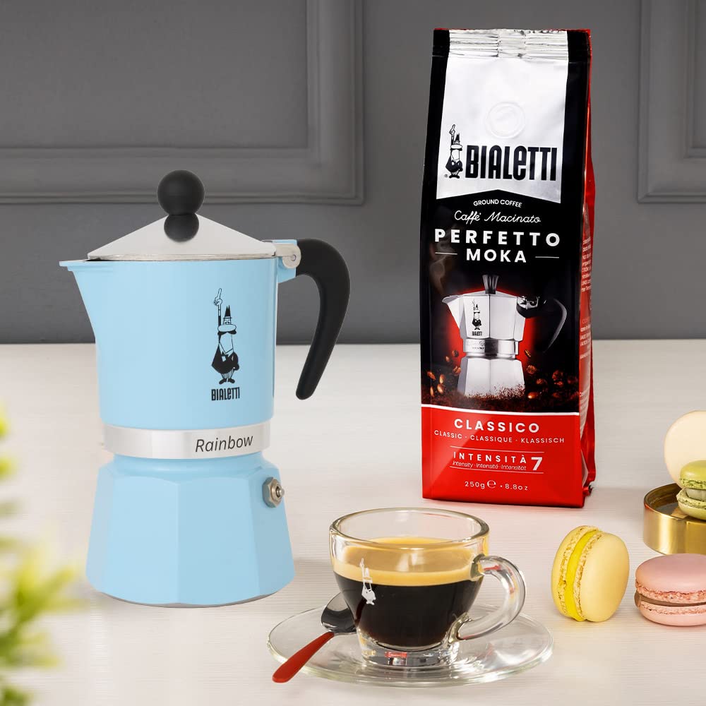 Bialetti 5042 Rainbow Espresso Maker  Light Blue