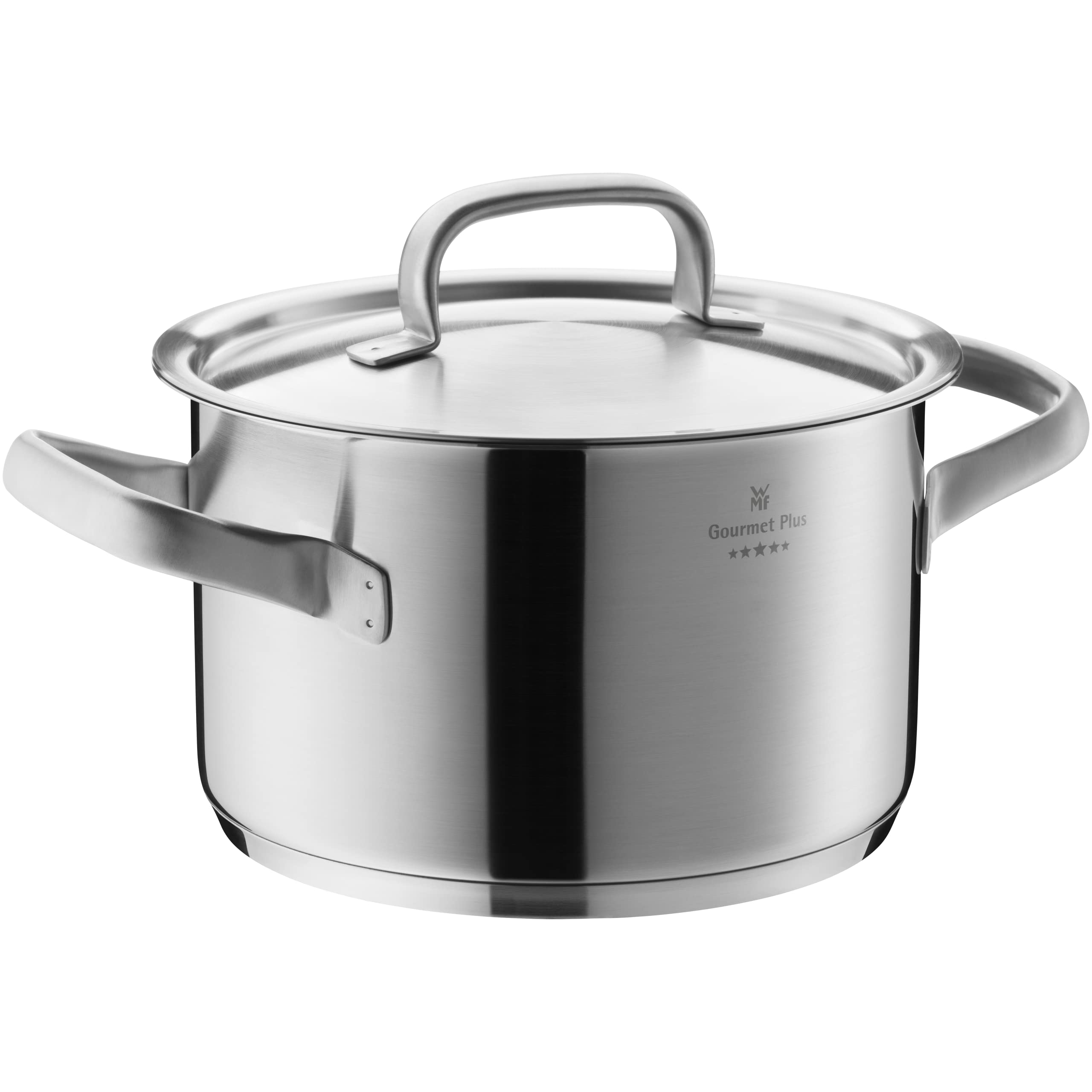 WMF W0724206030 Gourmet Plus High Casserole, 7.9 inches (20 cm), IH, Compatible with Gas Fire, Double Handed Pot