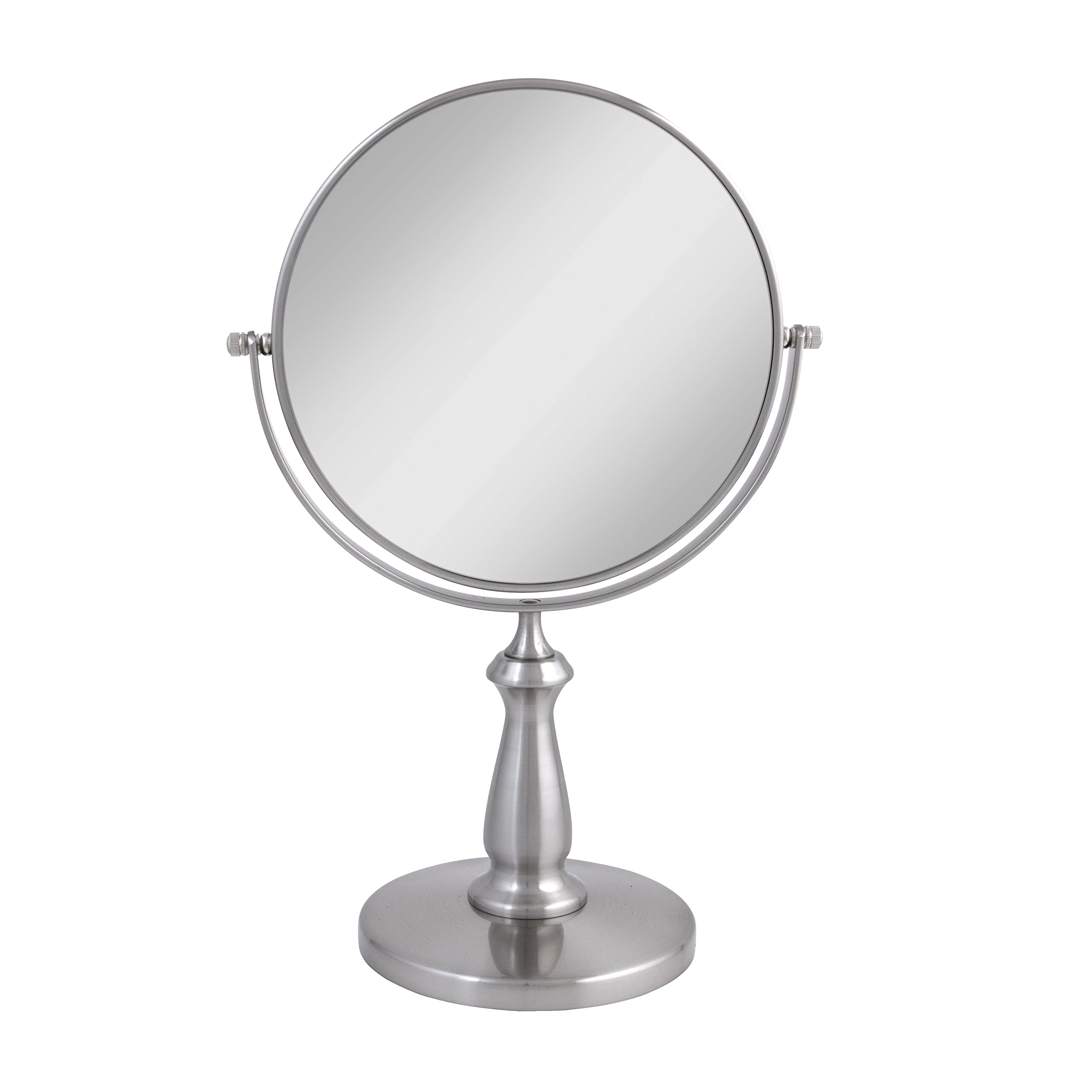Zadro 9 W x 13 H Round Non-Lighted Makeup Mirror 8X 1X Magnifying Makeup Mirrors Rotating Head Makeup Mirror for Desk