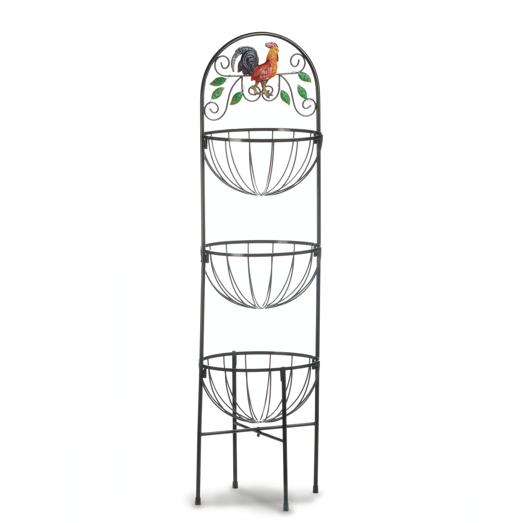 Rooster 3-Tier Kitchen Basket 12X12X43.5