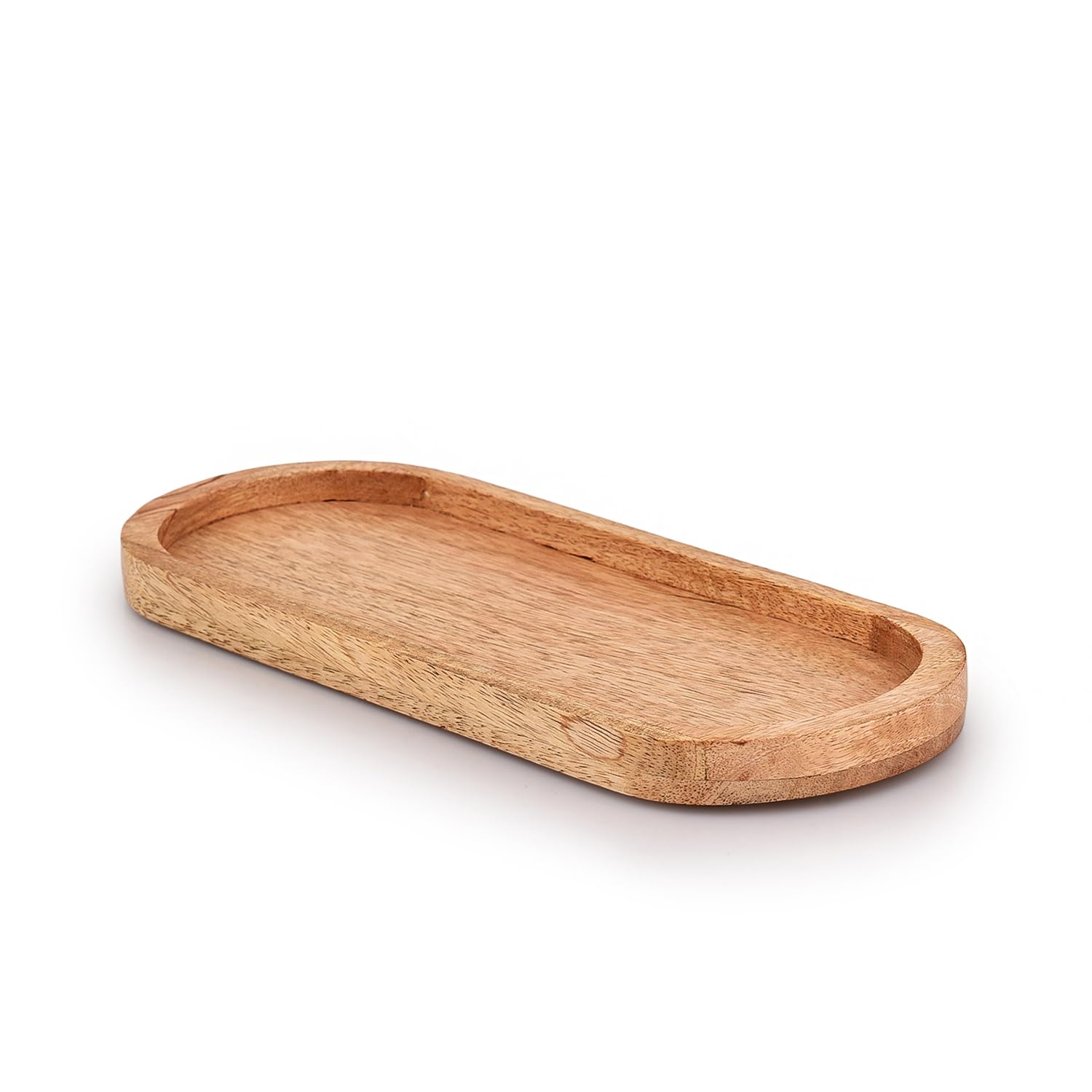 Samhita Mango Oval Wood Tray Set Of 3 Perfect For Food Holder/Bbq, Serve Cheese, Sushi, Holiday Snacks, And More. (12'' X 5'' X