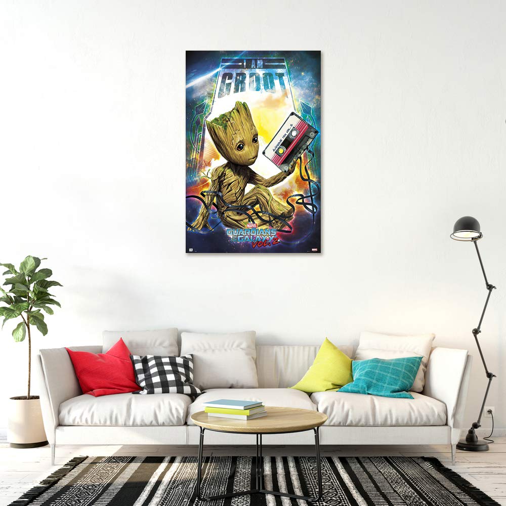 Poster Stop Online Guardians Of The Galaxy Vol. 2 - Movie Poster/Print (I Am Groot - Baby Groot With Mixtape Vol. 2) (Size 24''
