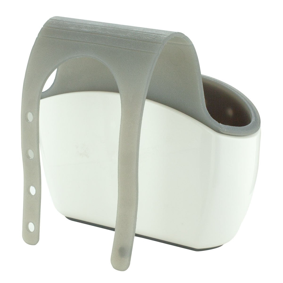 Casabella Sink Sider Faucet Caddy Sponge Holder,White & Grey