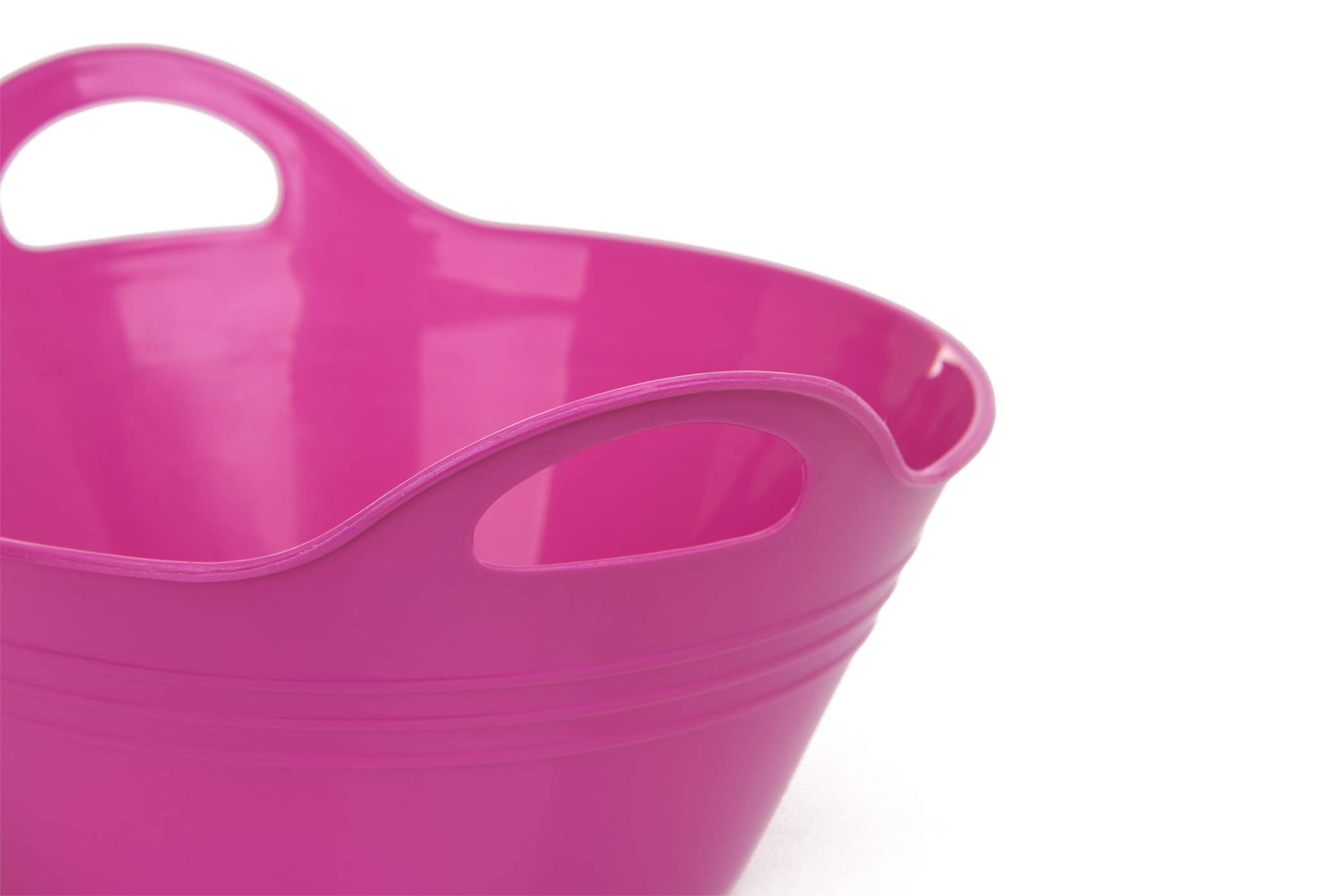 Mintra Home Plastic Bowls With Handles (18L Medium 2Pk, Fuchsia)