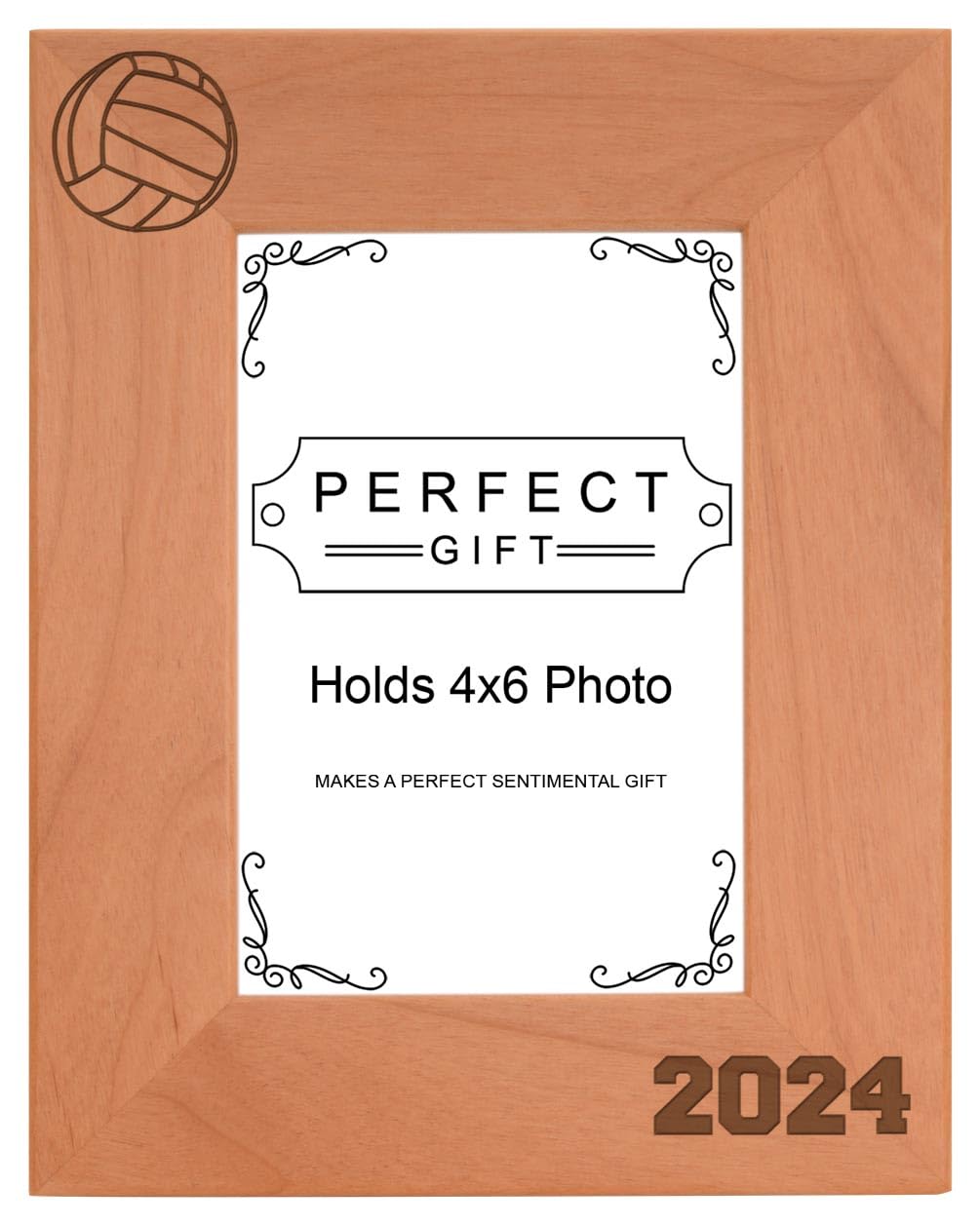Personalized Gifts Volleyball Frame 4x6 Volleyball 2024 Photo Frame Volleyball Team Wood Engraved 4x6 Portrait Picture Frame