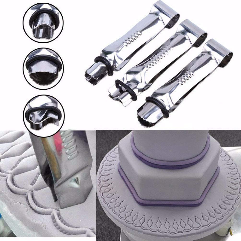 3 Pcs Stainless Steel Cake Lace Clips Fondant Cake Edge Decorating Tweezers Clamp Home Kitchen Baking Tools