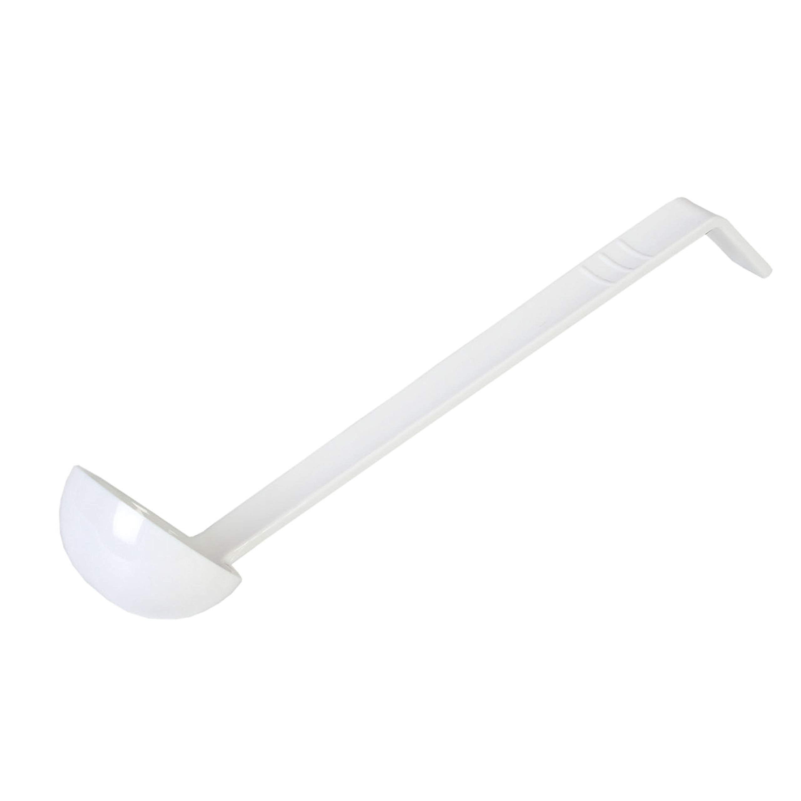 Thunder Group 8.5 0.75 oz one piece polycarbonate ladle, white color, comes in each
