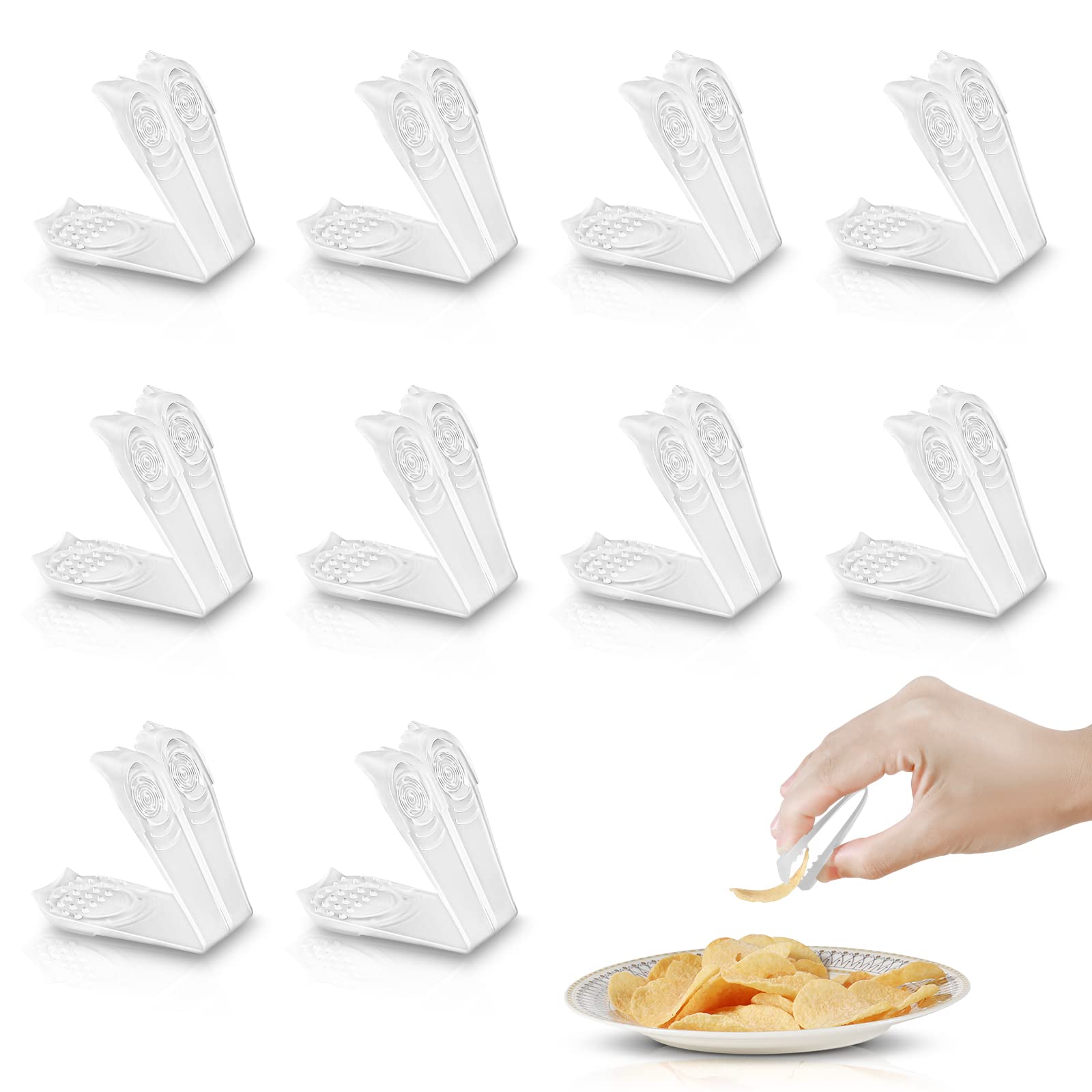 Ksopuert 10Packs Three Finger Clips Finger Chopsticks Tweezers Trongs Light And Handy Anti-Slip High Temperature Resistant Reusa