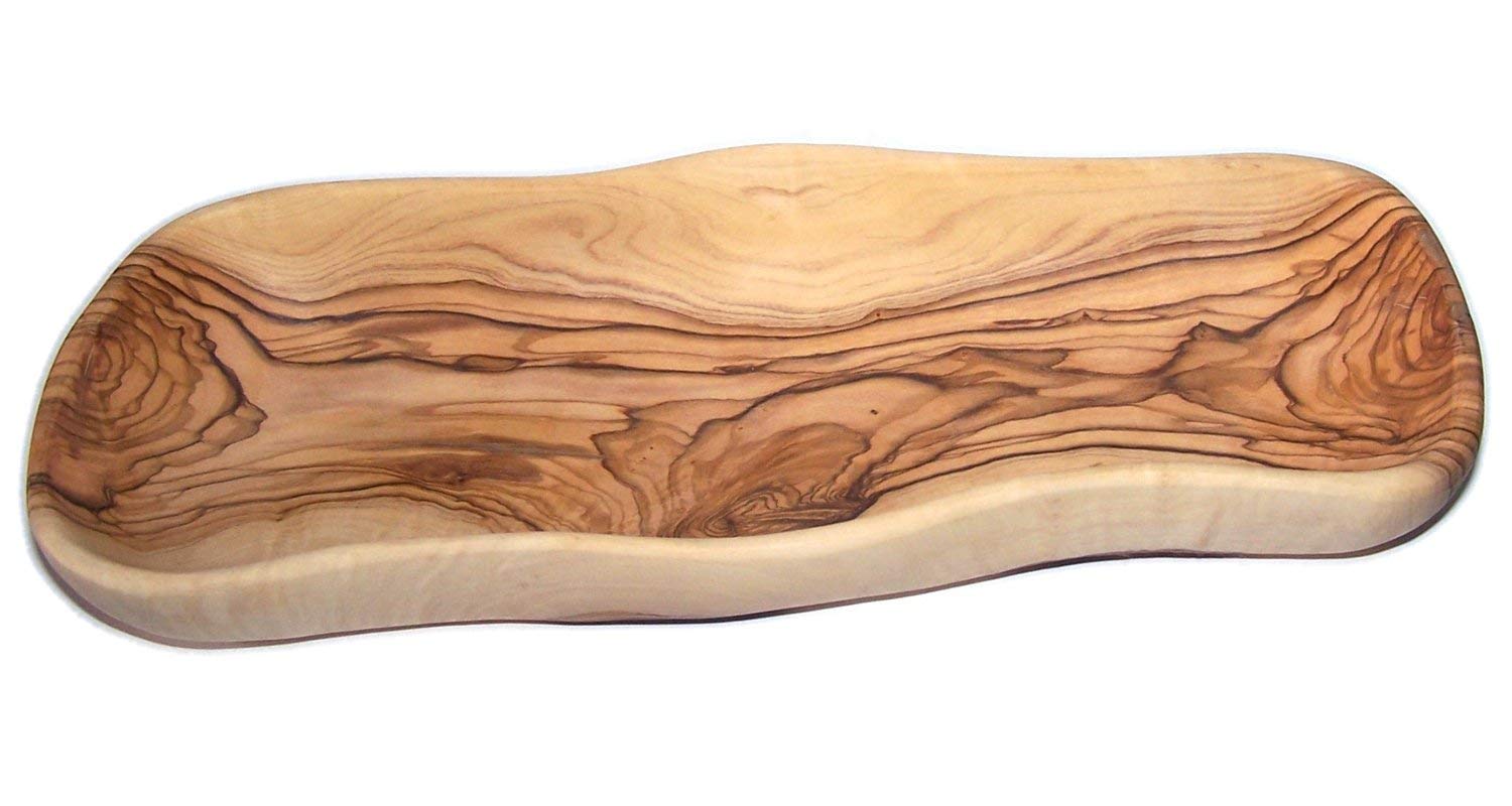 Holy Land Market Beautiful Olive Wood Bread Dish/Bowl For Serving Bread - 10-14