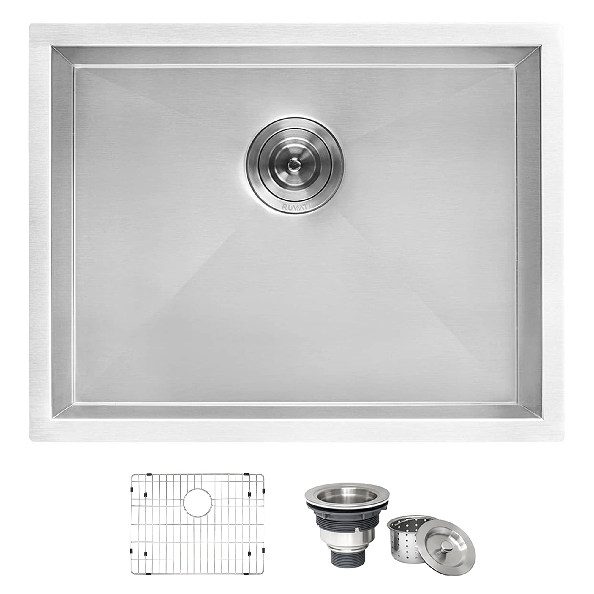 Ruvati 23'' X 18'' X 12'' Deep Laundry Utility Sink Undermount 16 Gauge Stainless Steel - Rvu6100