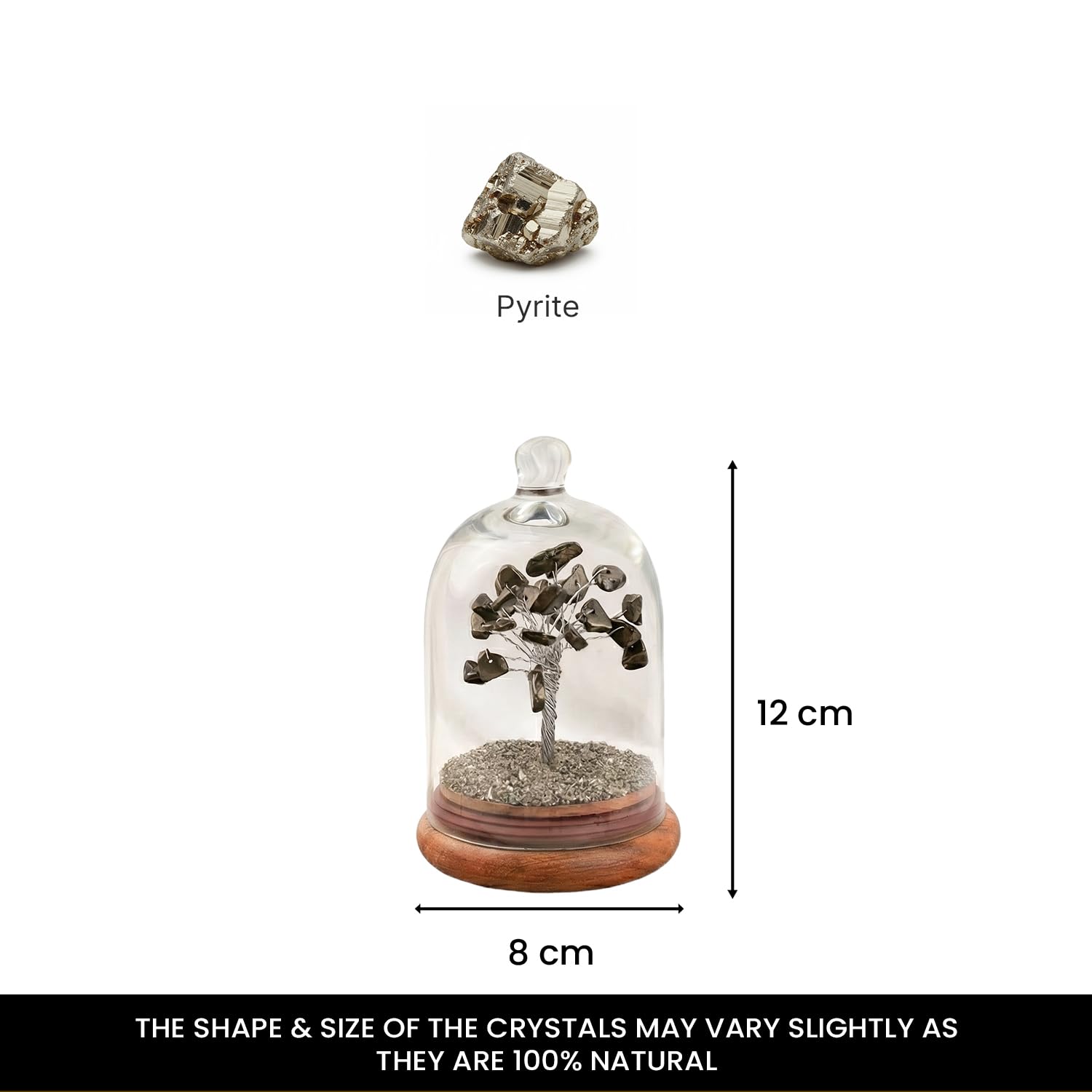 Astrotalk Pyrite Dome Tree (12x8cm) | Certified Pyrite Stone Tree for Wealth & Success | Decorative Item for Home & Bedroom | Aesthetic Home Decor Gift Item | Gift for Man & Woman