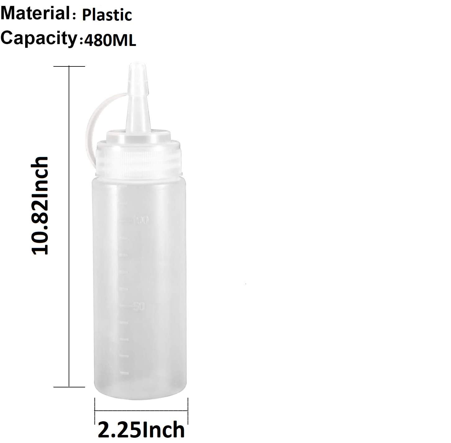 Zollyss Plastic Squeeze Bottle Ketchup Mustard Honey Oil Sauce Dispenser Bottle, White, 650Ml (3 Pcs)