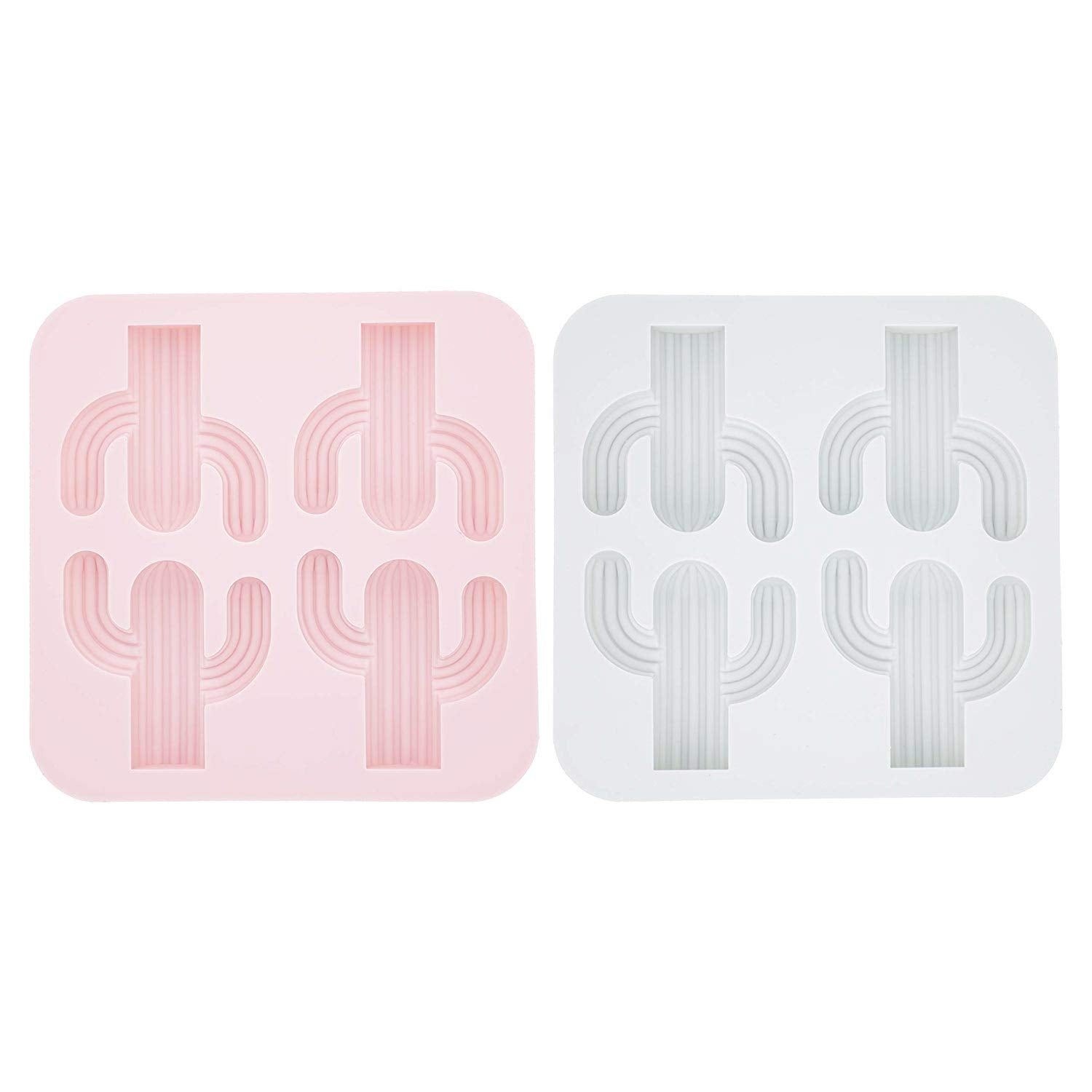 Moldfun 2-Pack Cactus Ice Cube Tray Cacti Silicone Molds For Diy Chocolate Candy Gummy Gelatin Jello Jelly Baking Cake Soap Cray