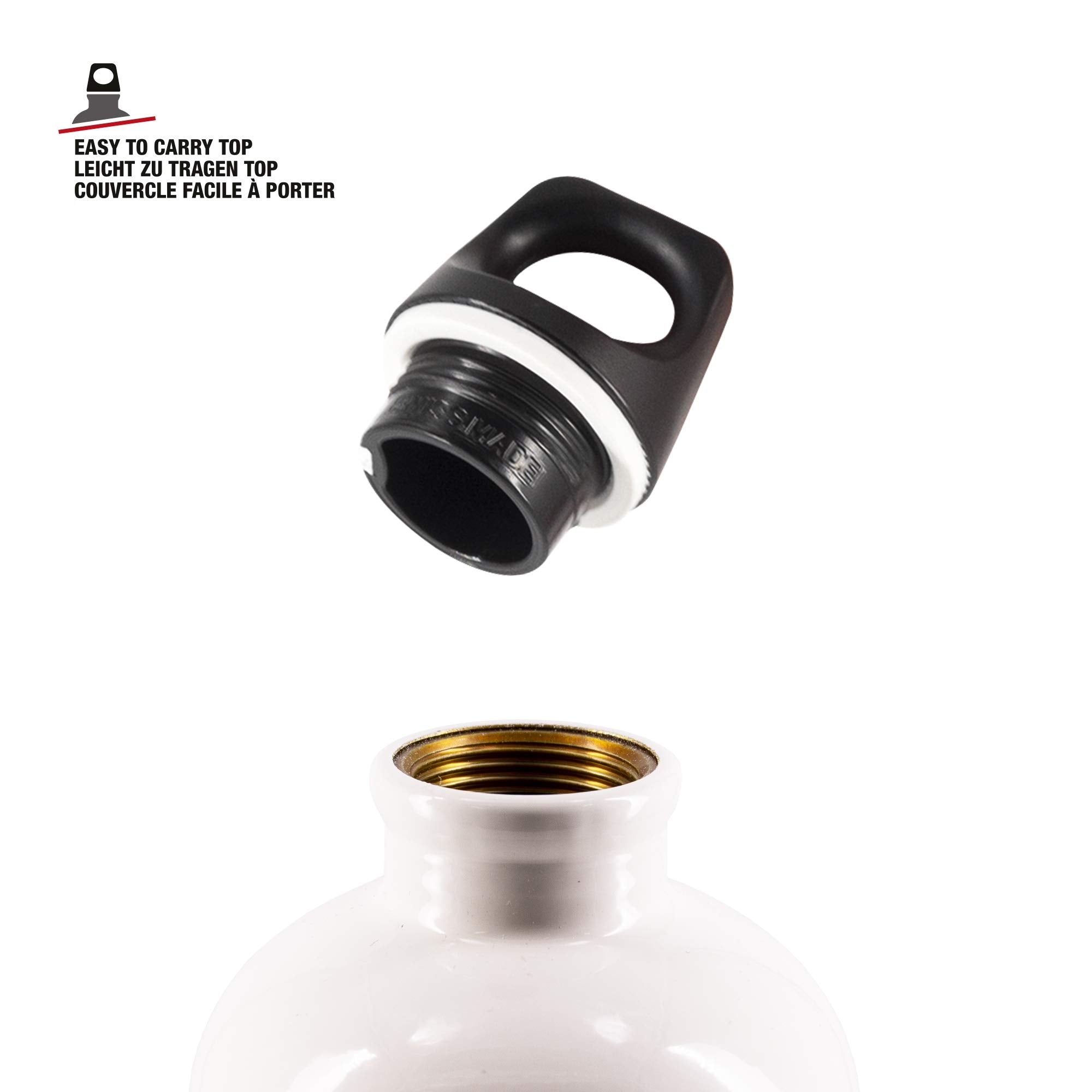 SIGG Screw Top Black Screw Cap (One Size)  Spare Cap for SIGG Water Bottle with Narrow Opening or WMB Adapter  Leak-Proof Water Bottle Lid Small