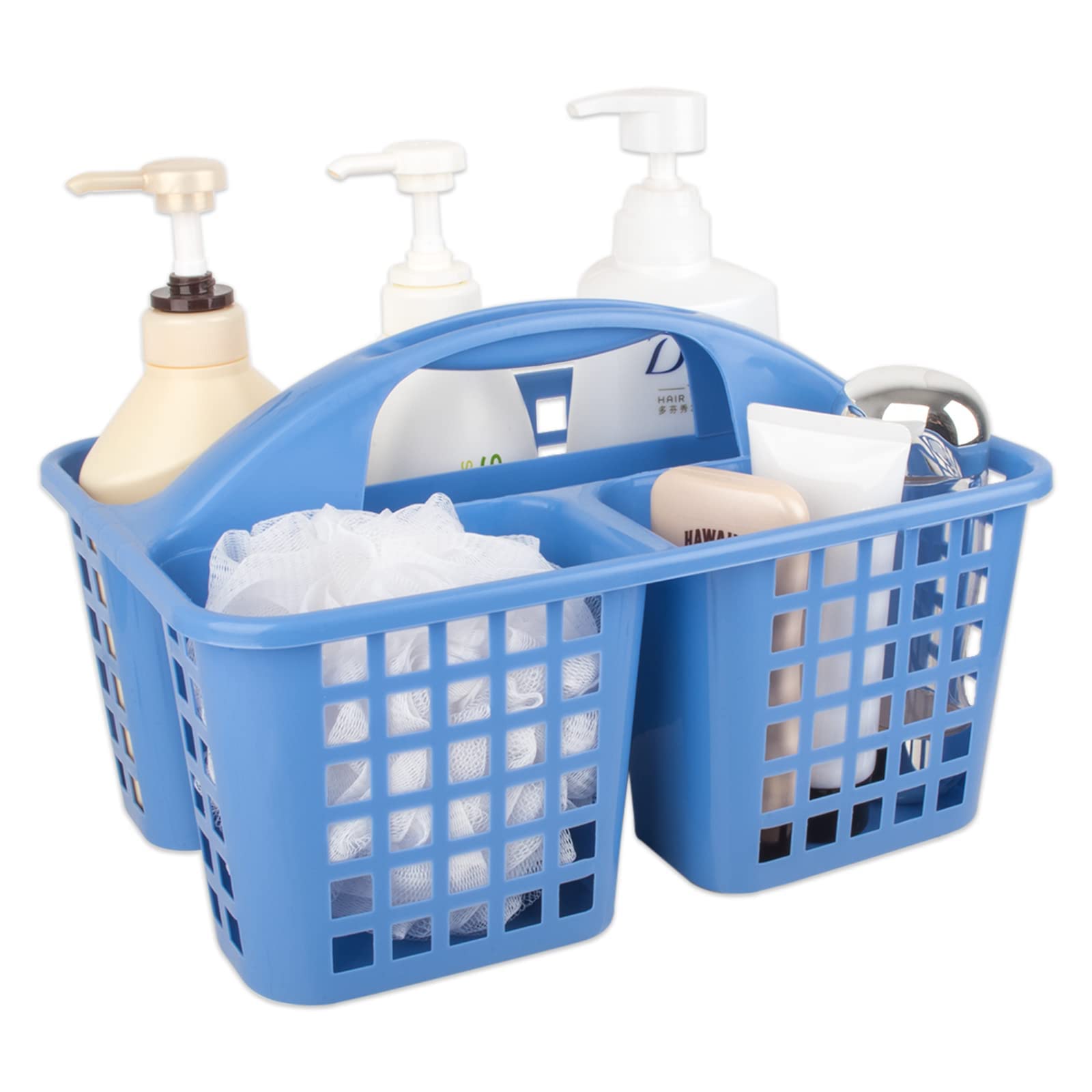 Portable Shower Caddy Basket With Compartments Cleaning Supplies Organizer With Handle Plastic Storage Divided Basket Tool Bin F